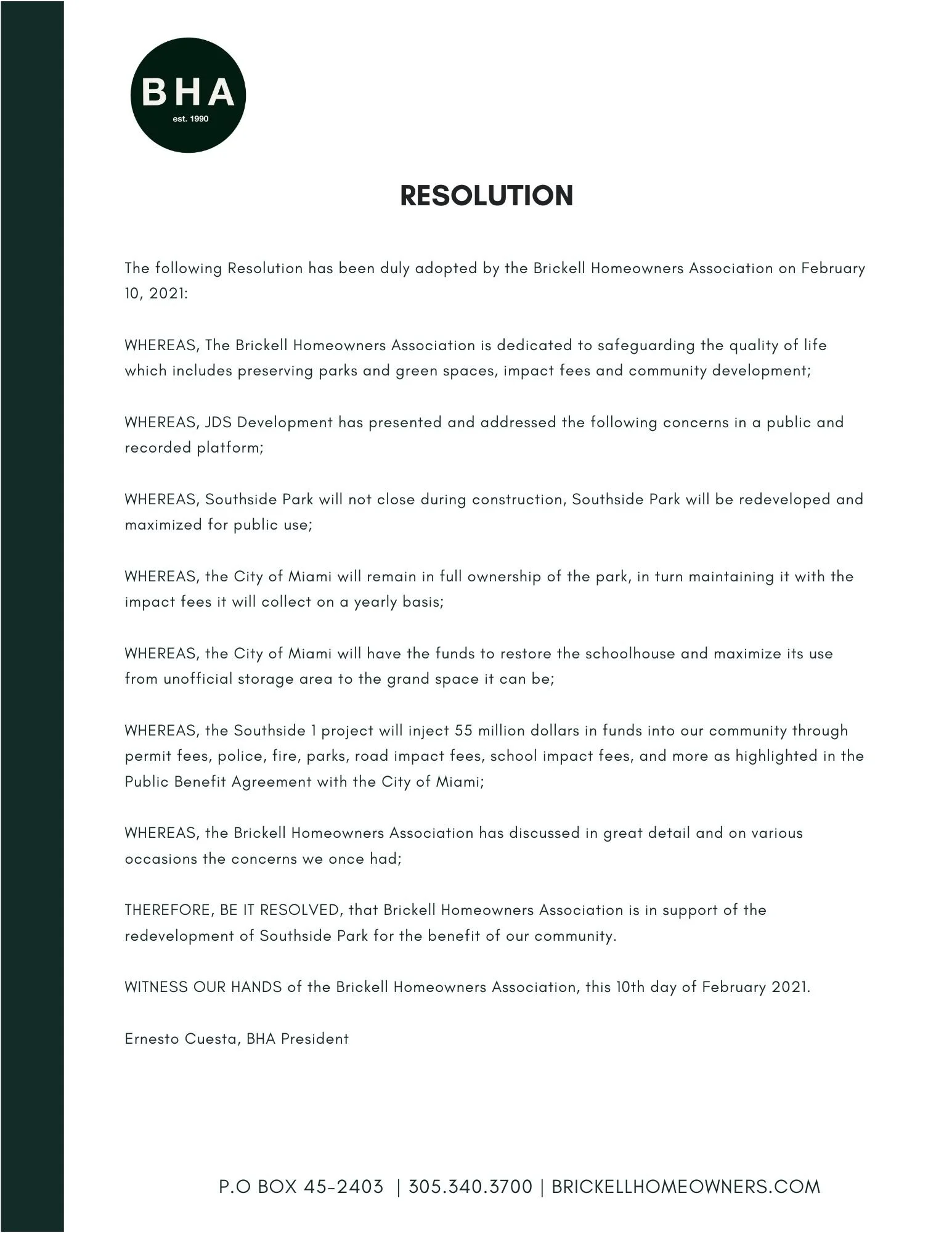 Southside Redevelopment Resolution 