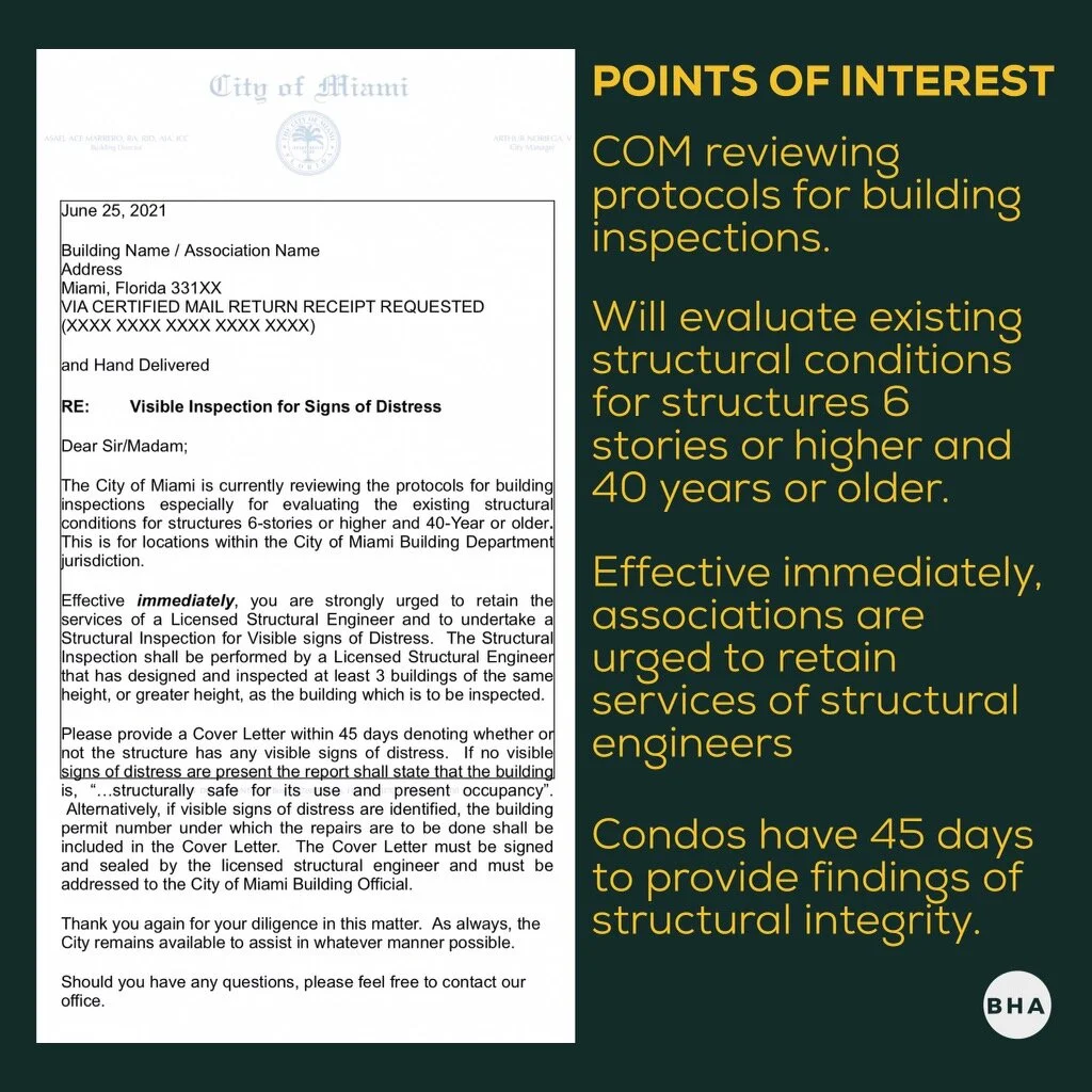 City of Miami Inspection Letter to Condo Associations 
