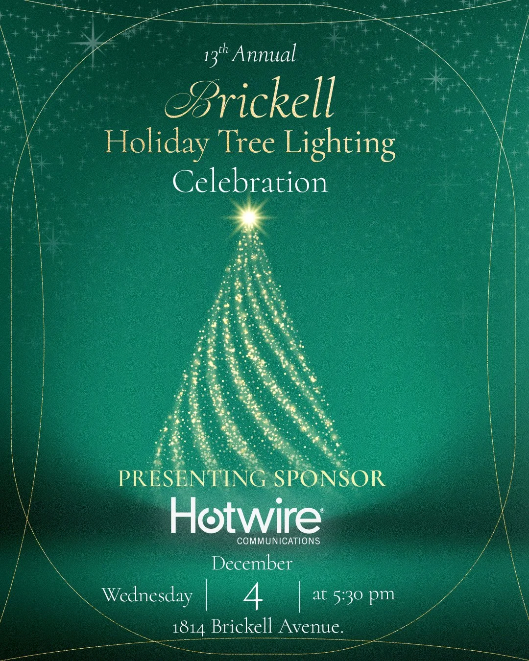 The Brickell Homeowners Association to Host 13th Annual Holiday Tree Lighting on December 4
