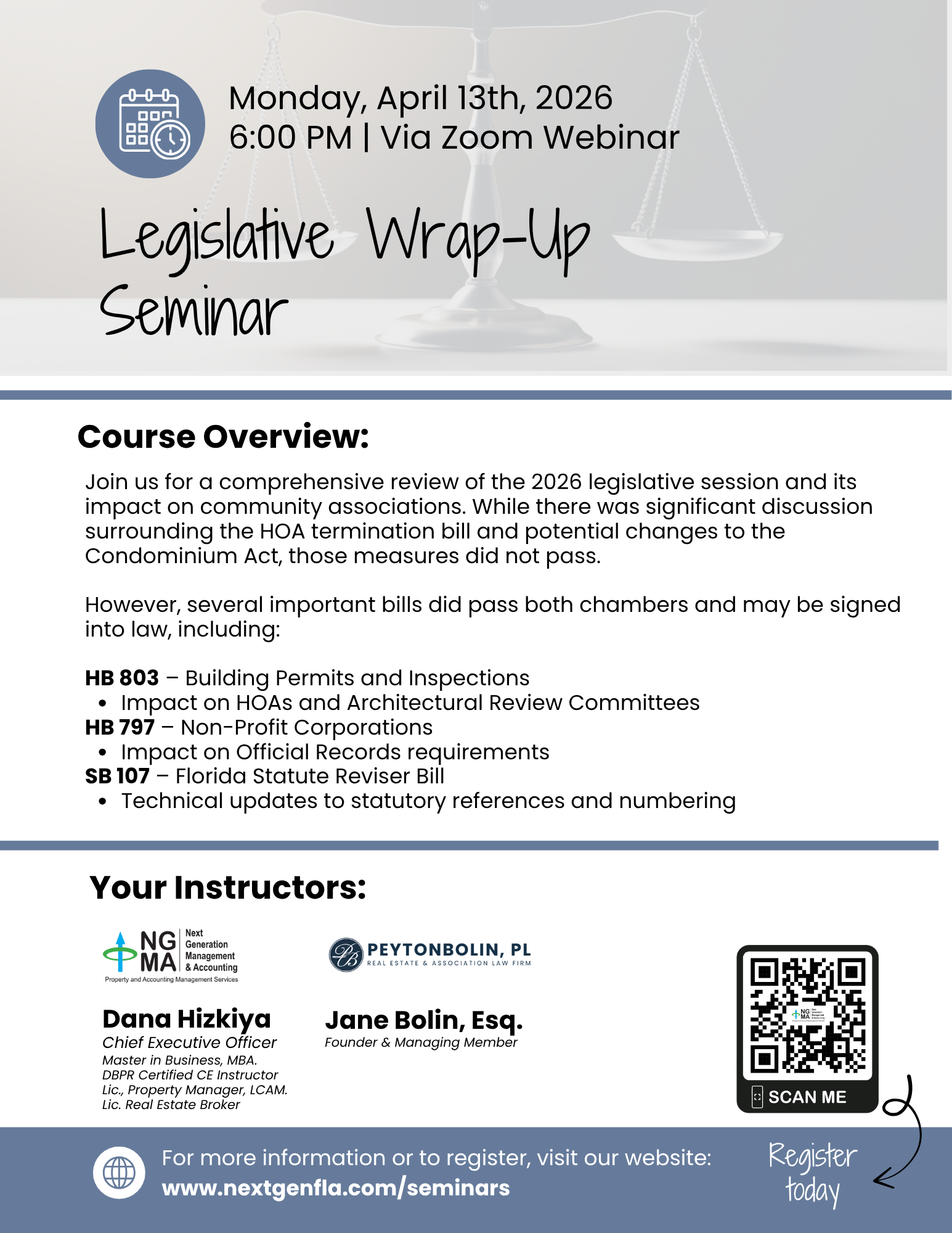 Legislative Wrap Up Seminar 