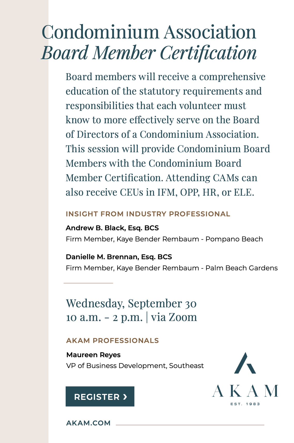 Condo Association  Board Member Certification