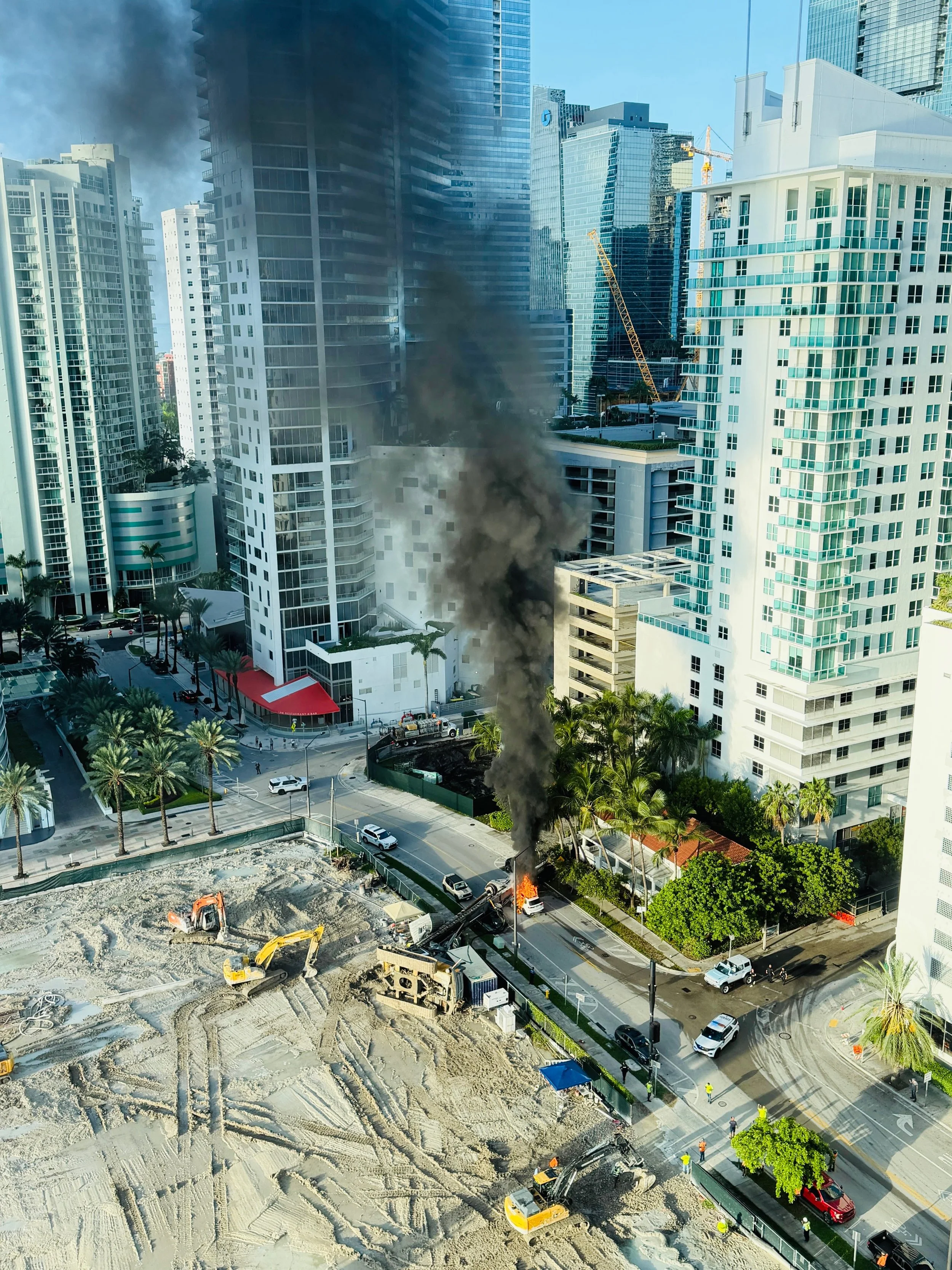 Major Construction Accident Reported on Brickell Bay Drive