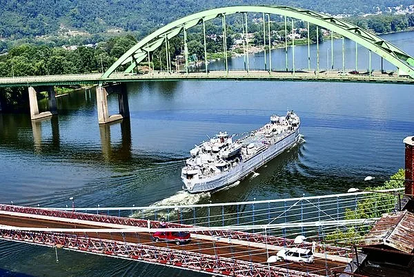 USS LST 325 sailing down the Ohio River in Wheeling, WV., 2010
