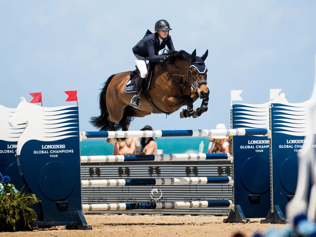 Sayre Happy and Celena VDL at 2018 Global Champions Tour of Miami. Photo by Ashley Neuhof Photography.