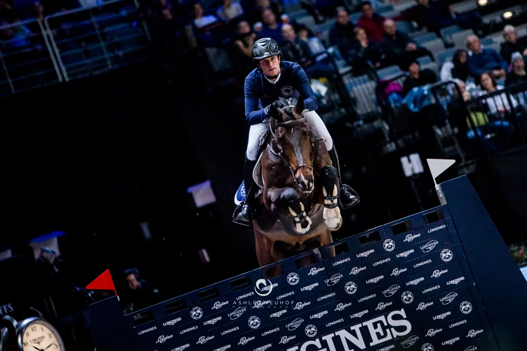 Darragh Kenny and Balou de Reventon in the GCL Prague Playoffs. Photo by Ashley Neuhof Photography.