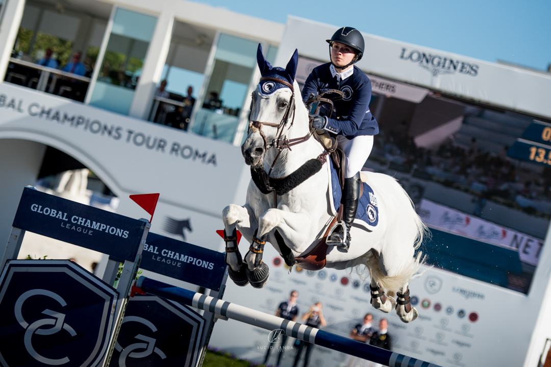 Lillie Keenan and Fibonacci 17 at the 2017 Global Champions League of Rome. Photo by Lucio Landa Photography.