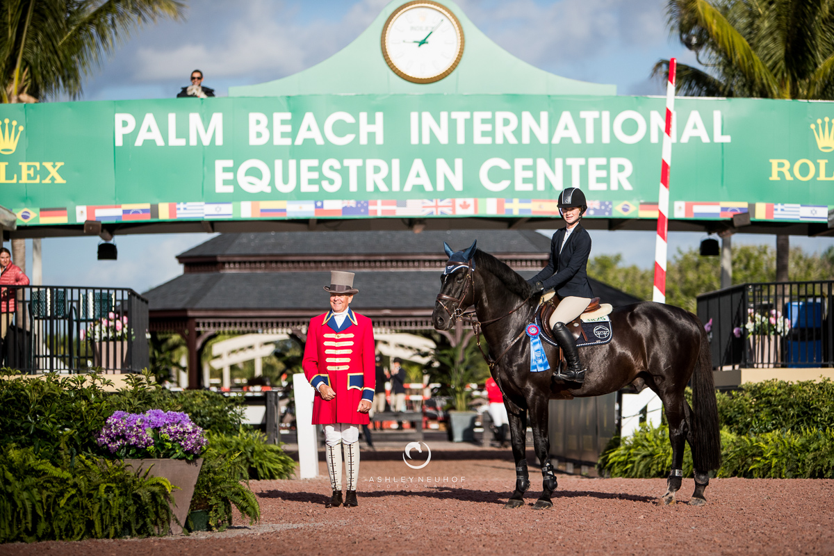 Jenn Gates and Pacific des Essarts at Winter Equestrian Festival 2019. Photo by Ashley Neuhof Photography.