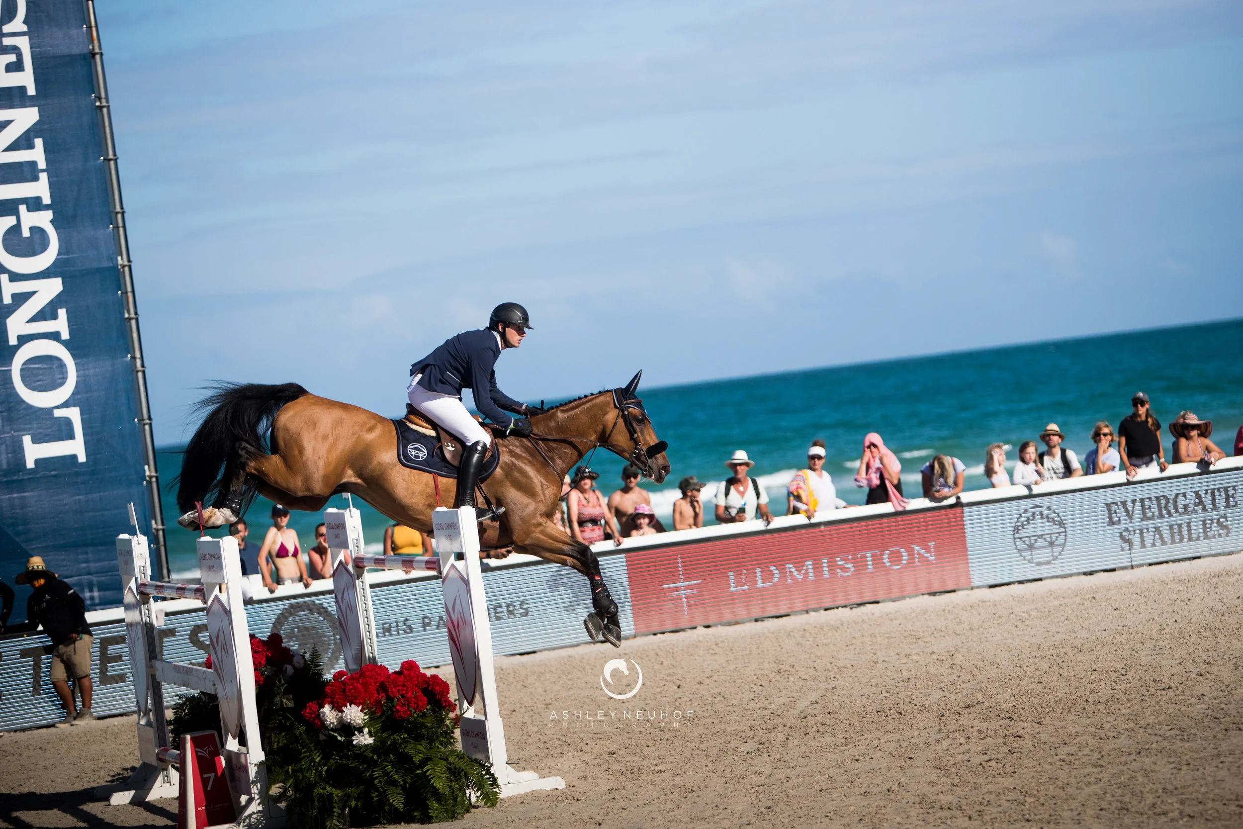 Gregory Wathelet and Qualido 3 at Global Champions League of Miami 2019. Photography by Ashley Neuhof Photography.