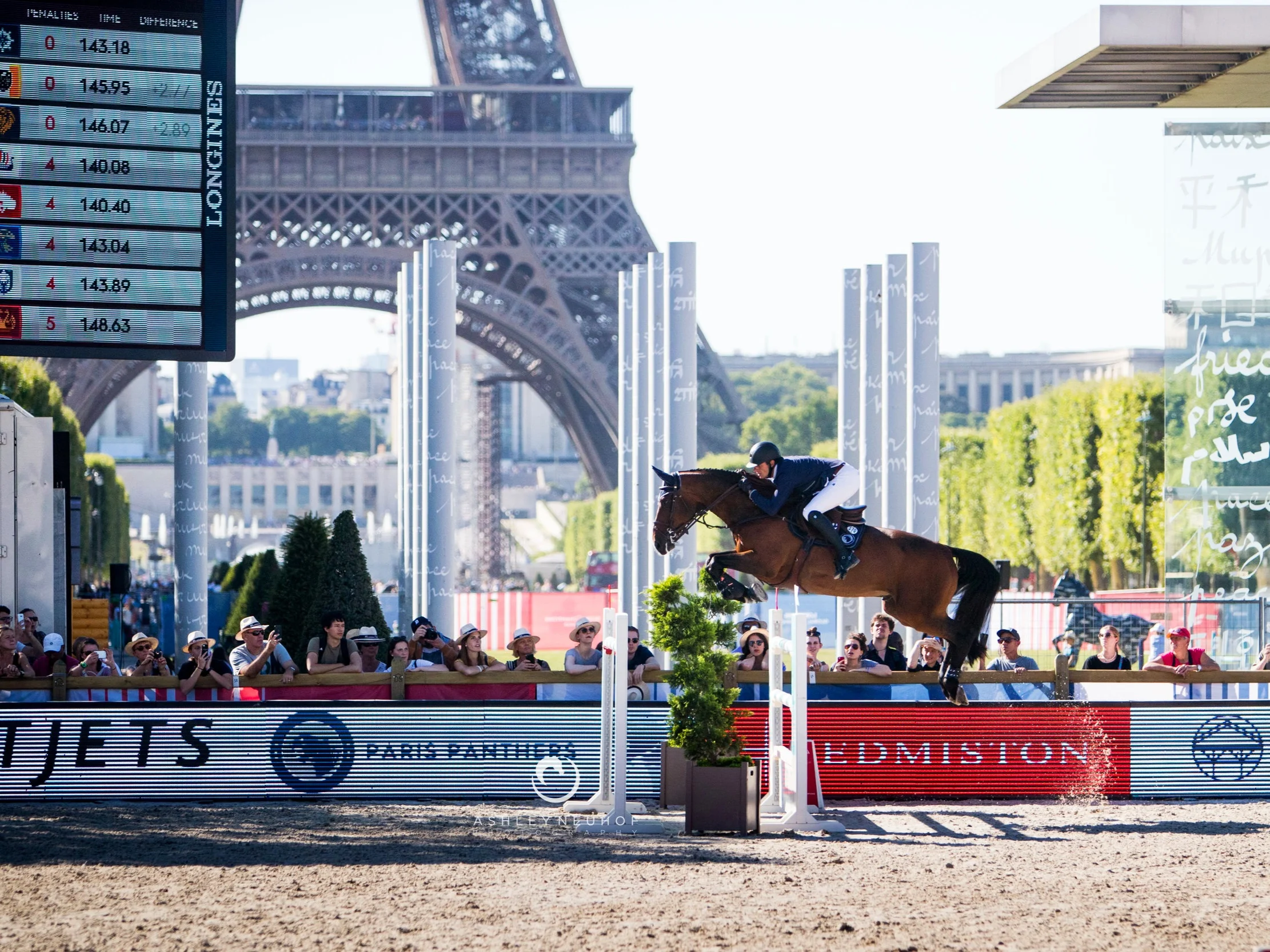 Gregory Wathelet and Picobello Full House Ter Linden Z at Global Champions League of Paris 2019. Photo by Ashley Neuhof Photography.