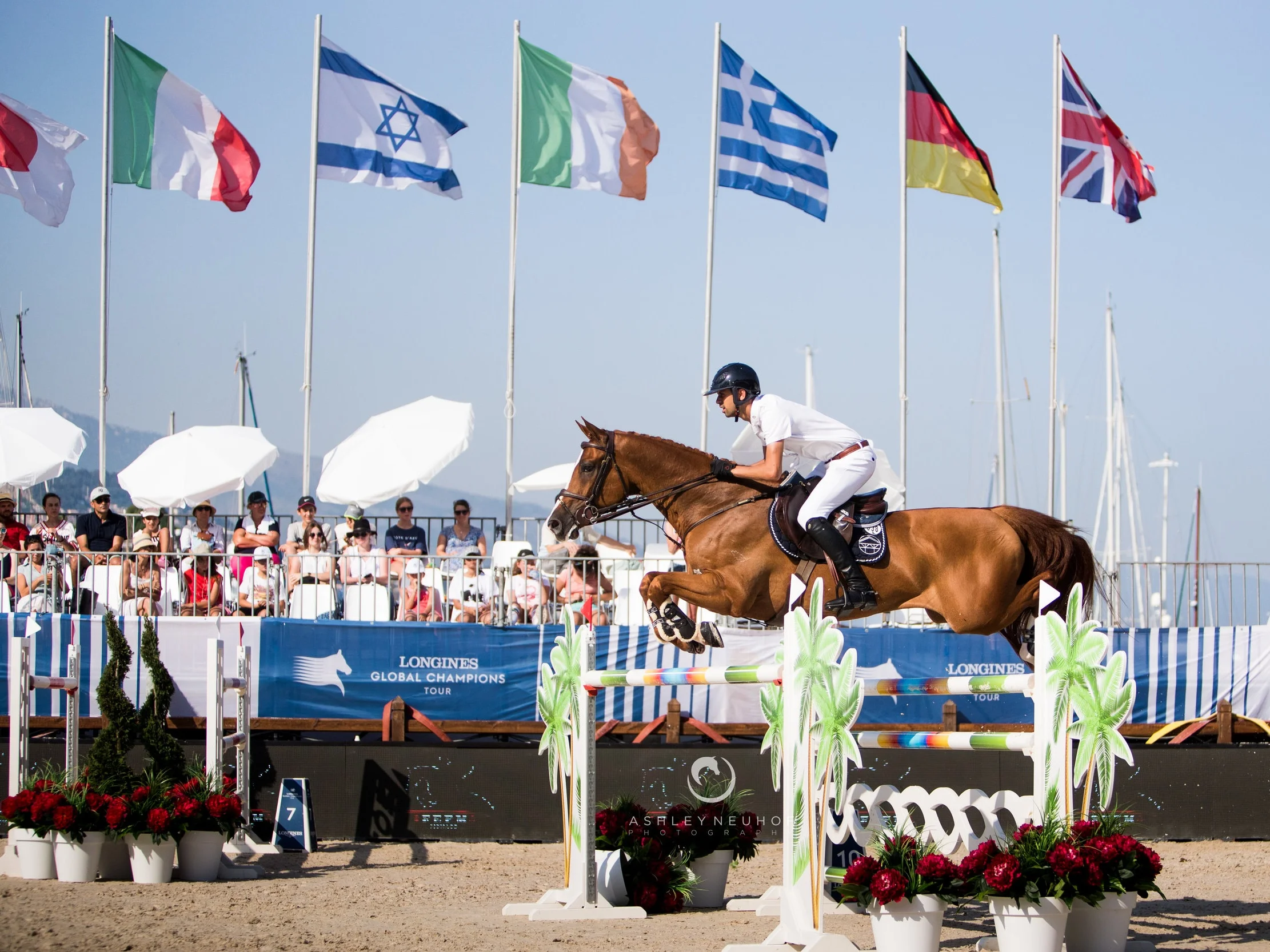 Nayel Nassar and Oaks Redwood at Longines Global Champions Tour of Monaco 2019. Photo by Ashley Neuhof Photography.