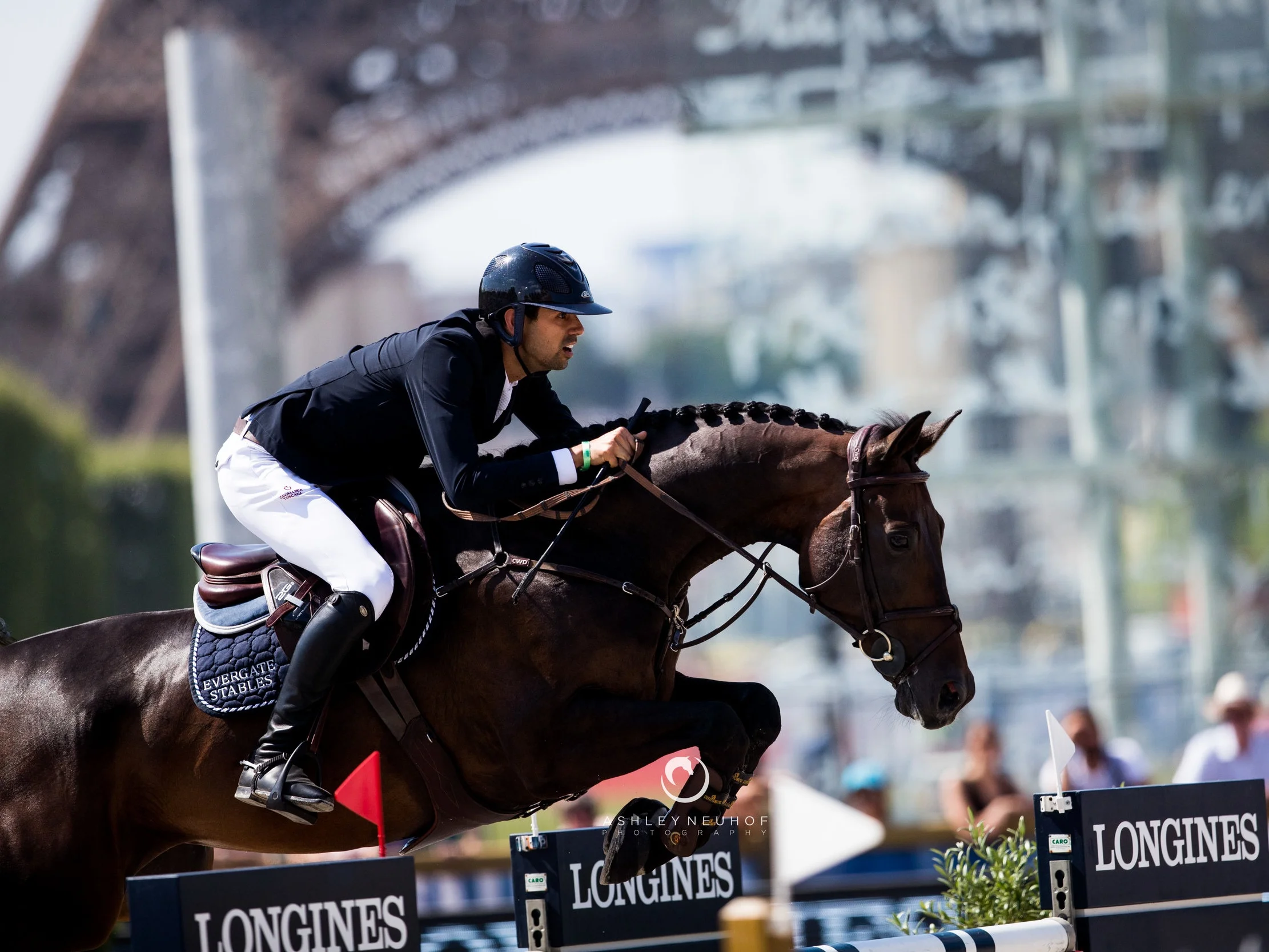 Nayel Nassar and Lucifer V at Longines Global Champions Tour of Paris 2019. Photo by Ashley Neuhof Photography.