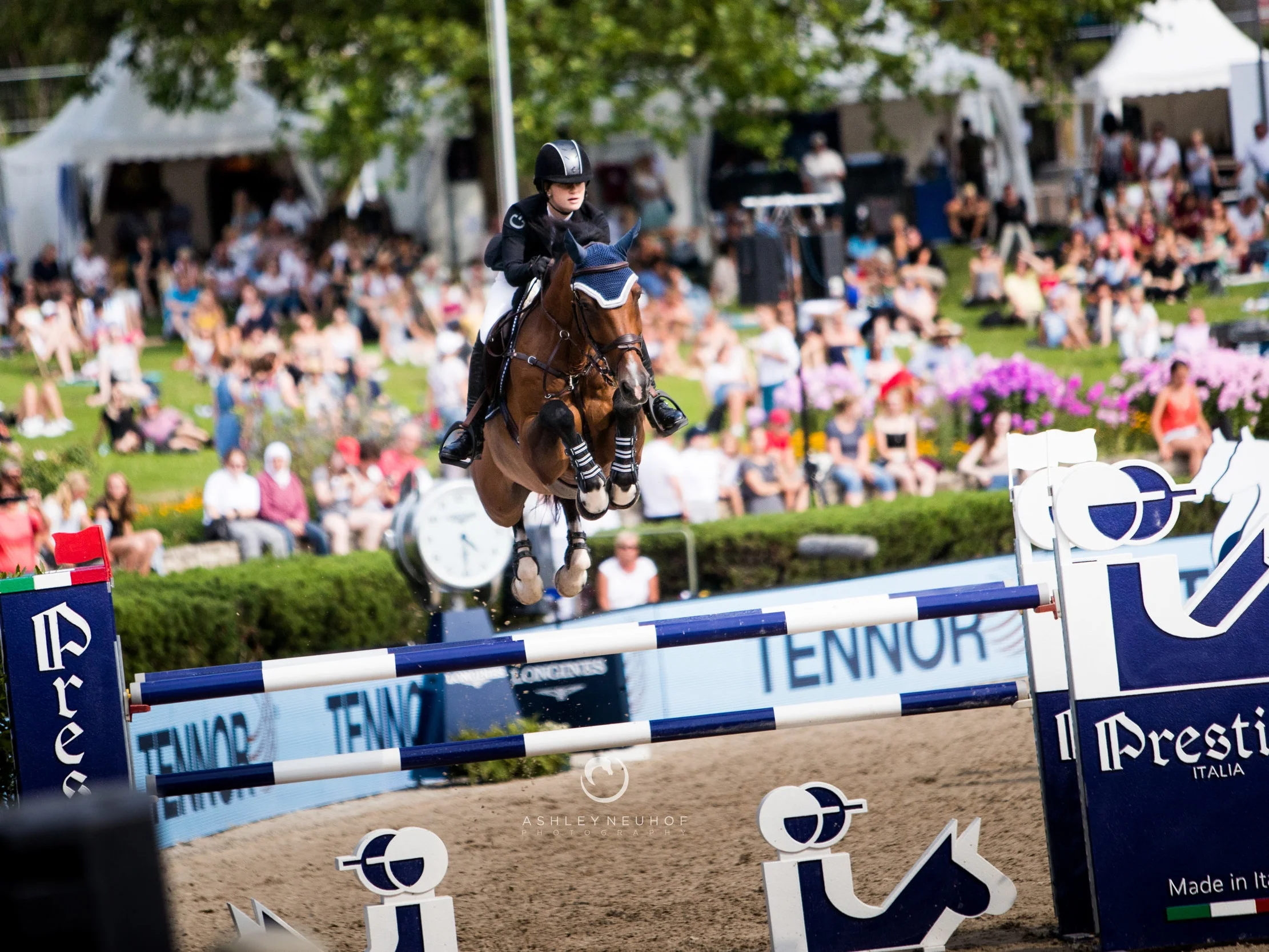 Jenn Gates and Monaco at Longines Global Champions Tour of Berlin 2019. Photo by Ashley Neuhof Photography.