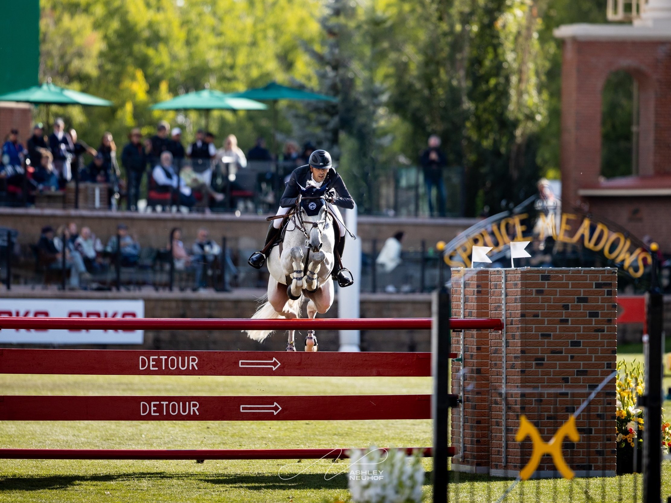  Nayel Nassar riding Coronado to a 6th place finish in the $3,000,000 CSI5* CPKC Rolex Grand Prix at the Spruce Meadows Masters. 