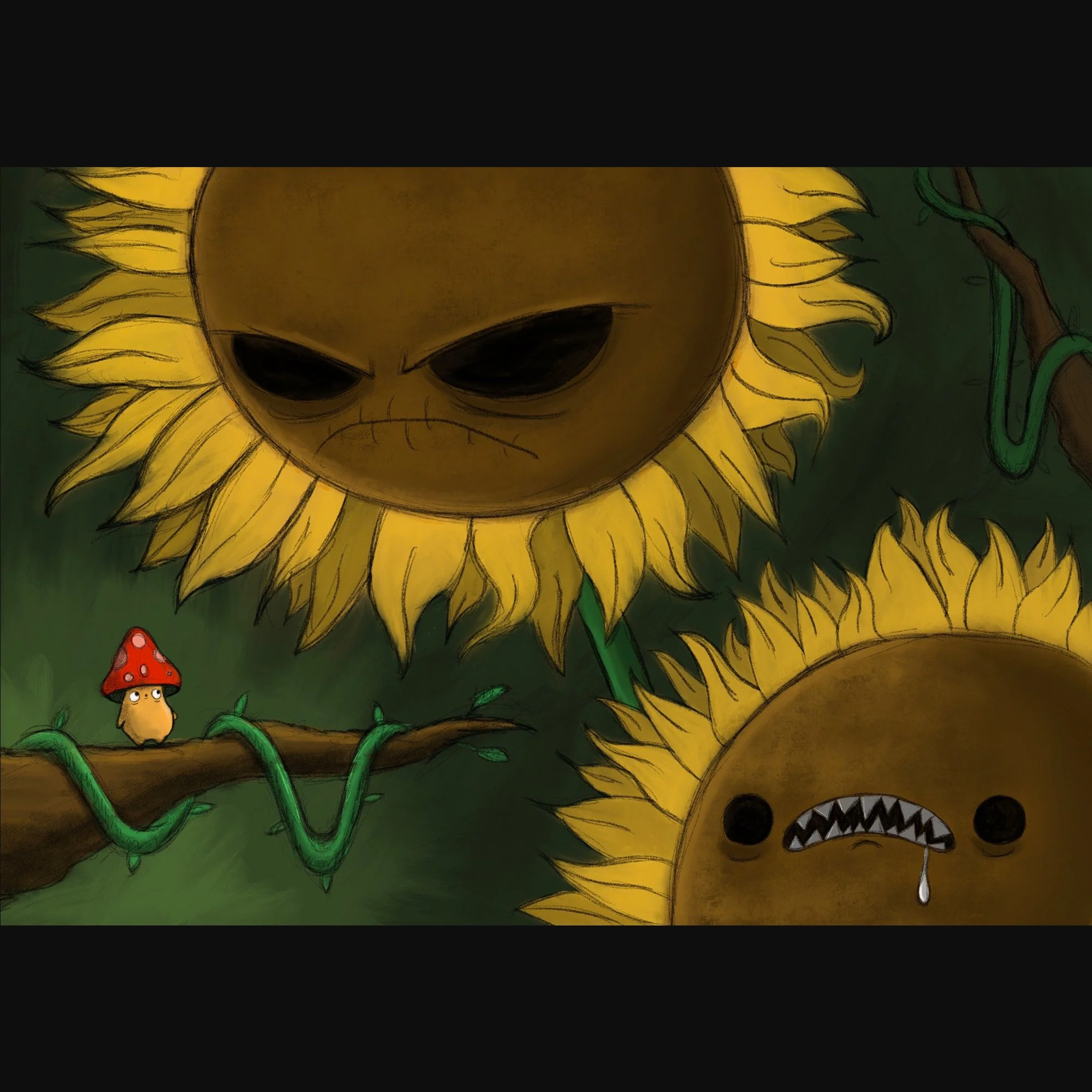 Mushroom and Sunflowers.jpg