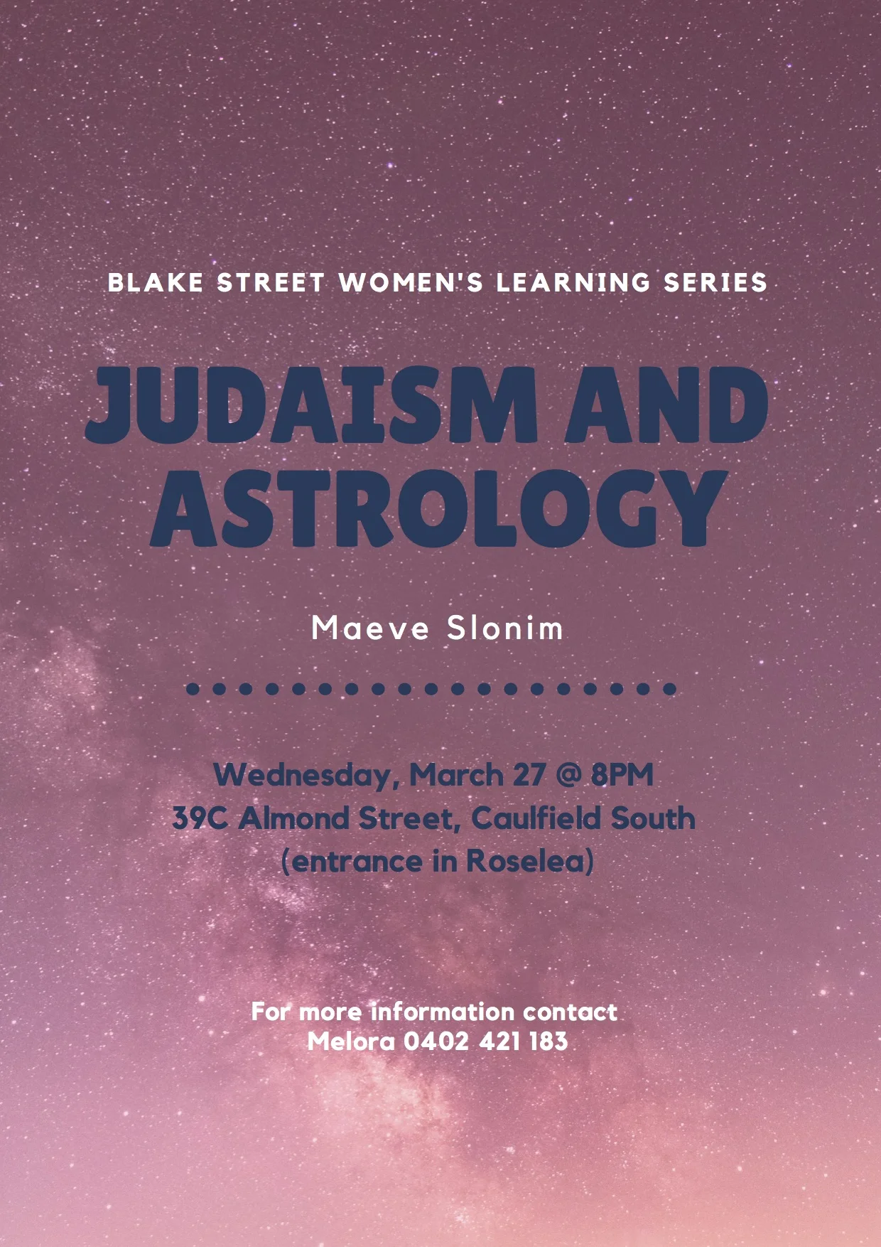 Women's Learning Series shiur
