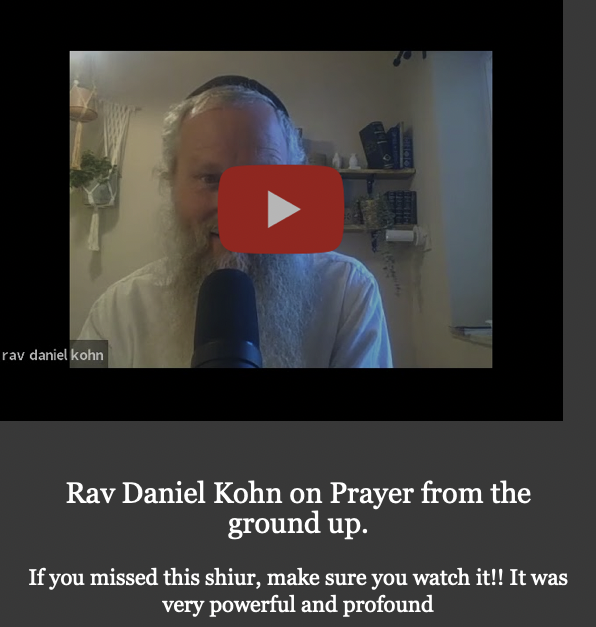 Rabbi Daniel Kohn on "Prayer from the ground up"