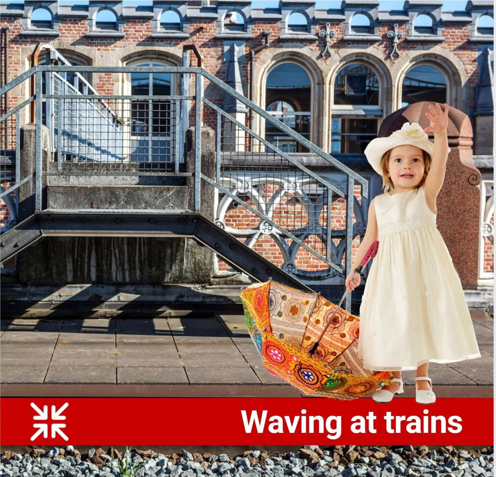Waving at trains