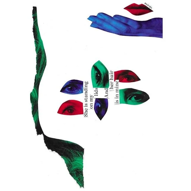 Éluard. 
For this one, I wanted to see how music influences my collages. So I played some @fritz_z music and... that's the result. #handcutcollage #collageart #collageartwork #collageartist.