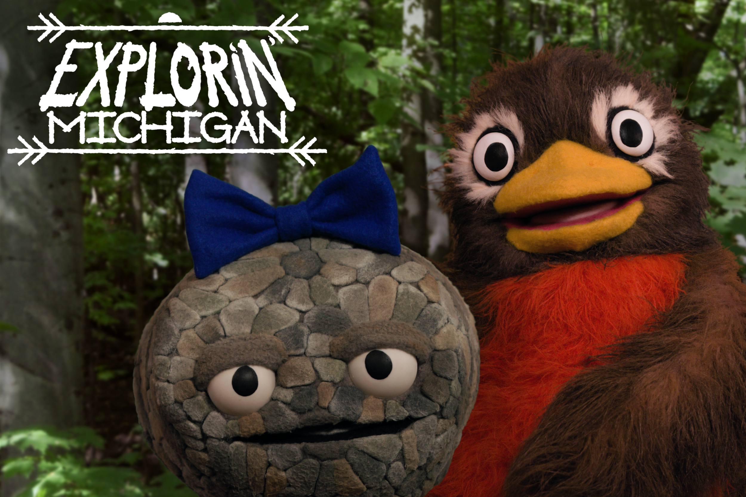 Meet Pebbleena Petoskey Stone and Rusty Robin in Explorin’ Michigan !