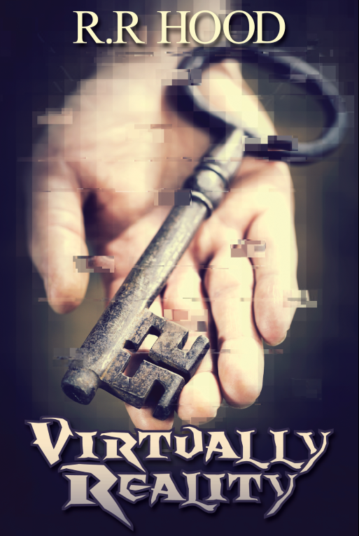 The book cover for horror book 'Virtually Reality', cover designed by Vincent Roy.