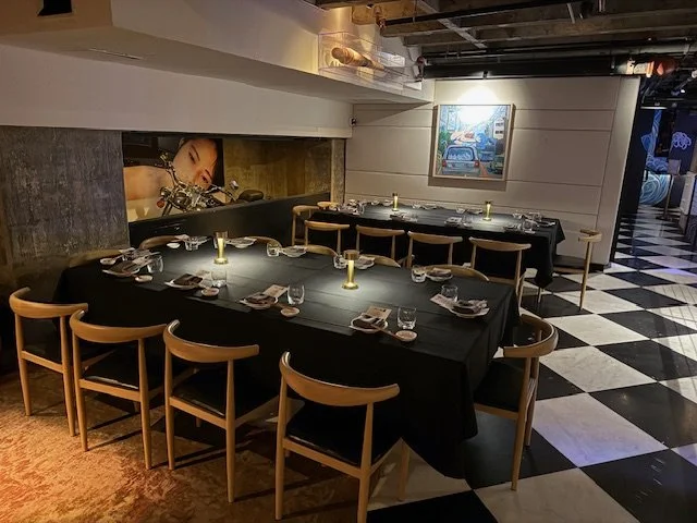 Mrs Fish Japanese whisky bar and lounge event space Tables