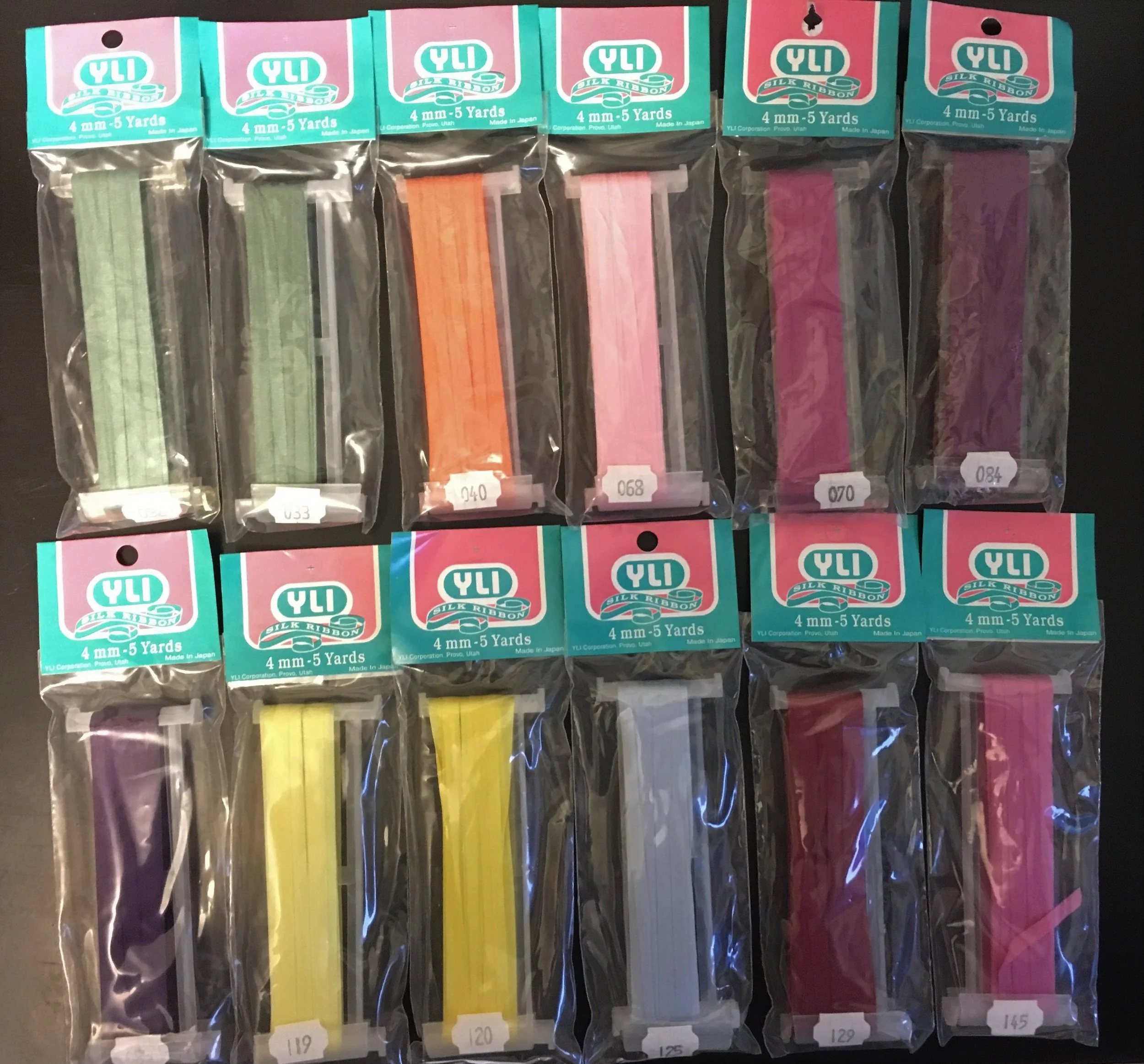 YLI 4mm Silk Ribbon - 2- 5 yards each