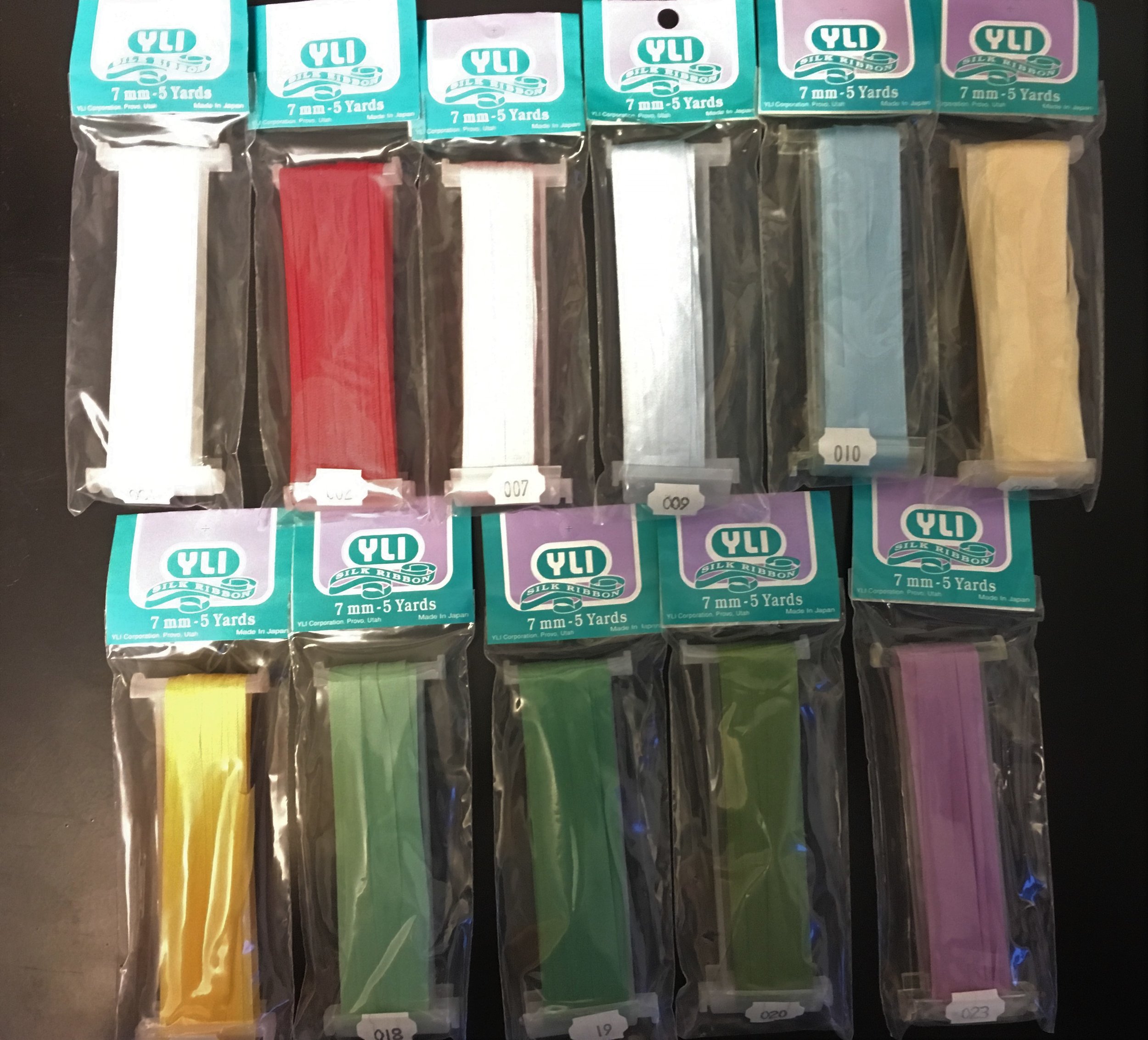 YLI 7mm Silk Ribbon - 5 yards each