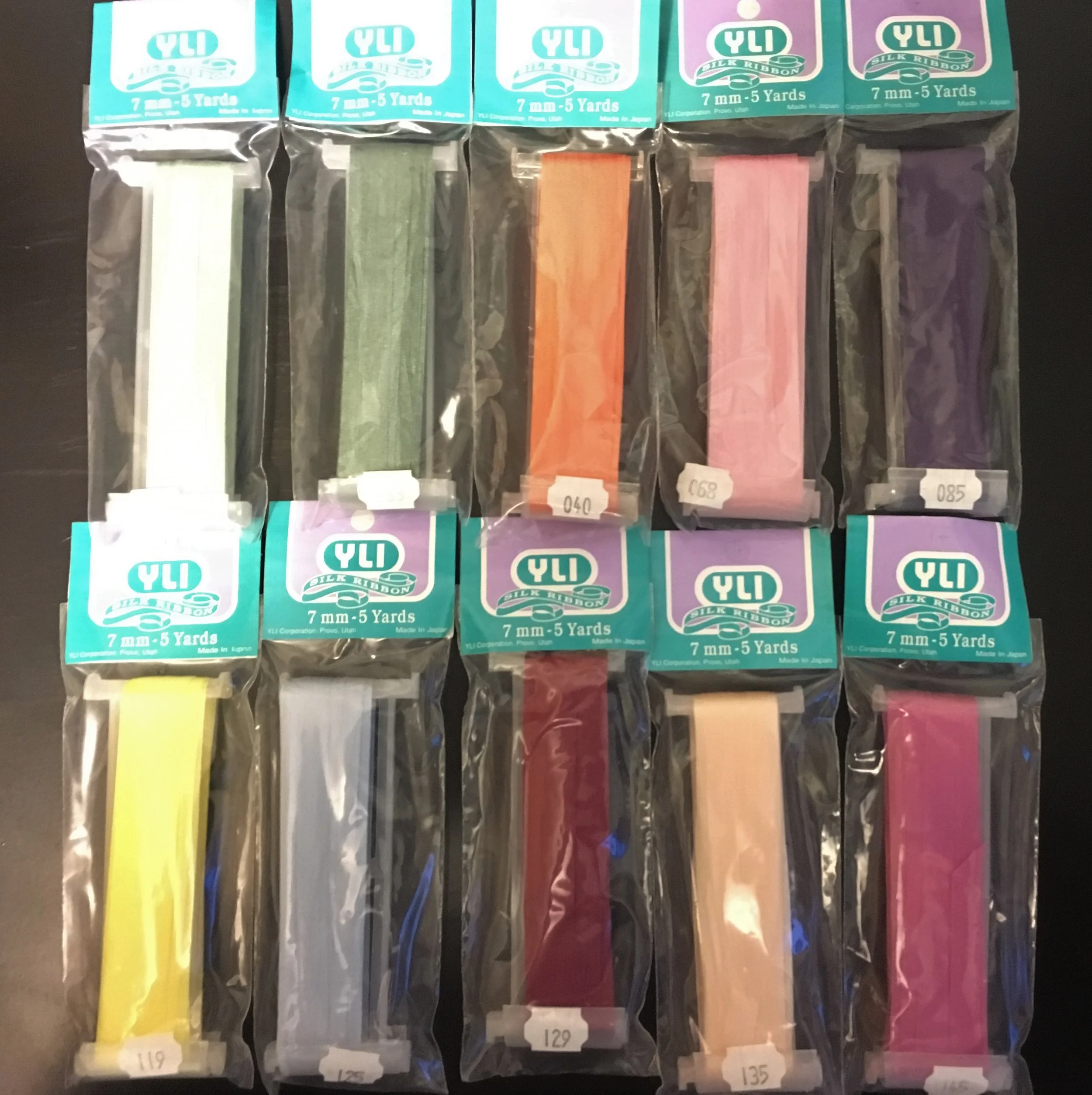 YLI Silk Ribbon 7mm - 2 - 5 yards each