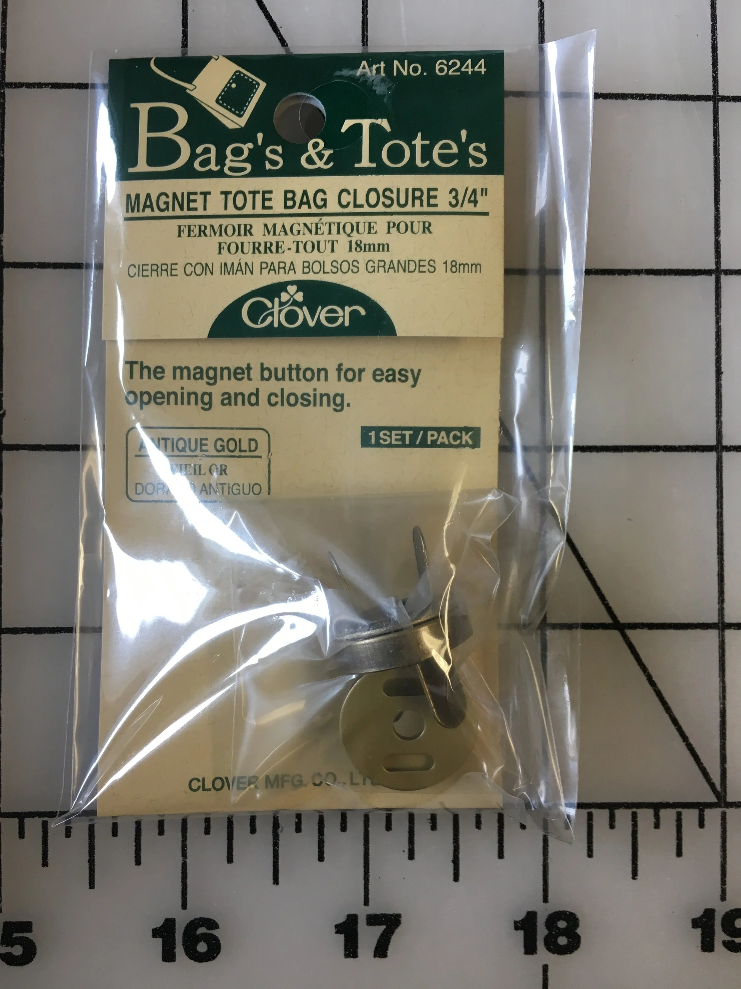 3/4" Magnet Tote Bag Closure-Antique Gold