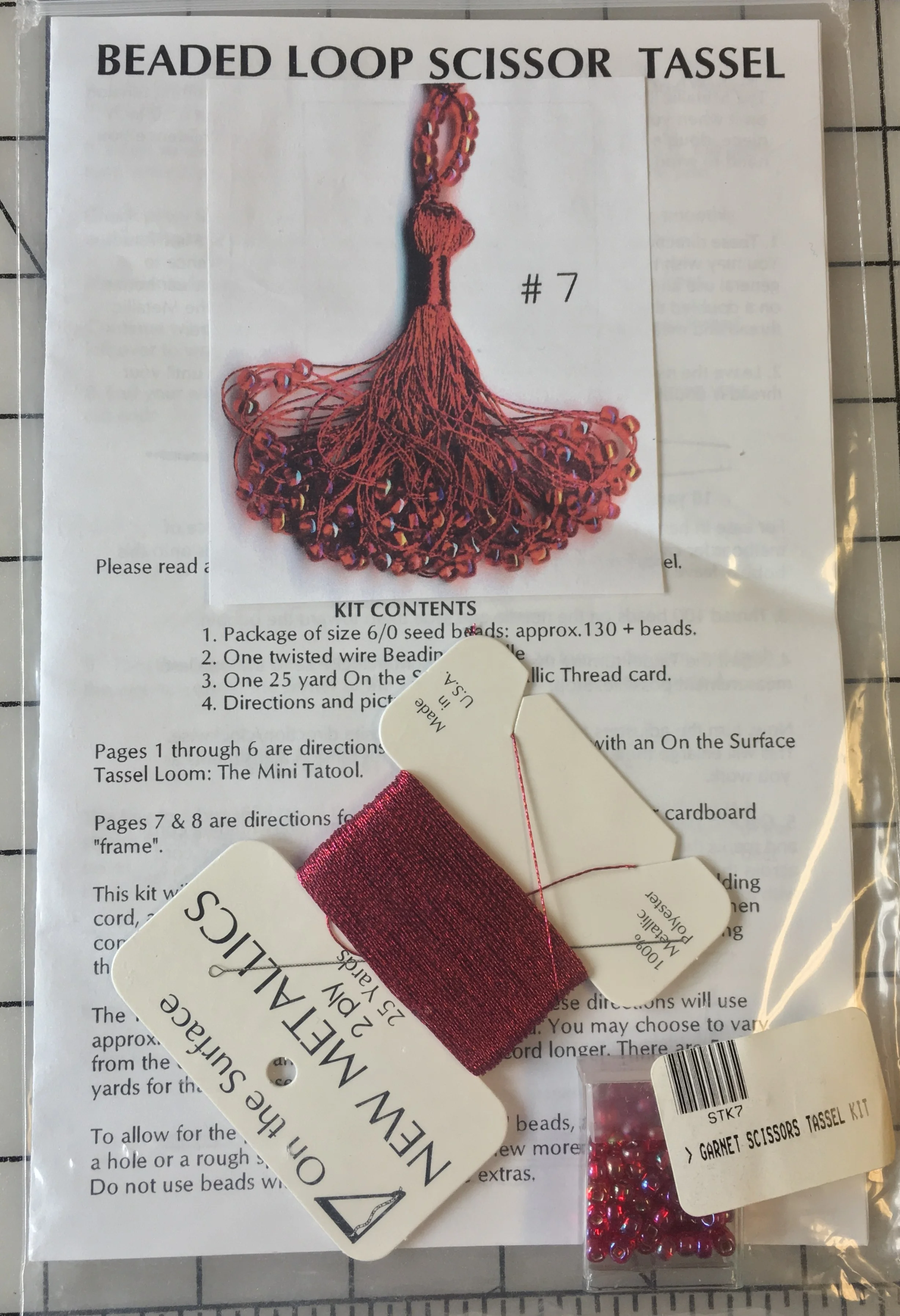 Beaded Loop  Scissor Tassel  Kit-Garnet