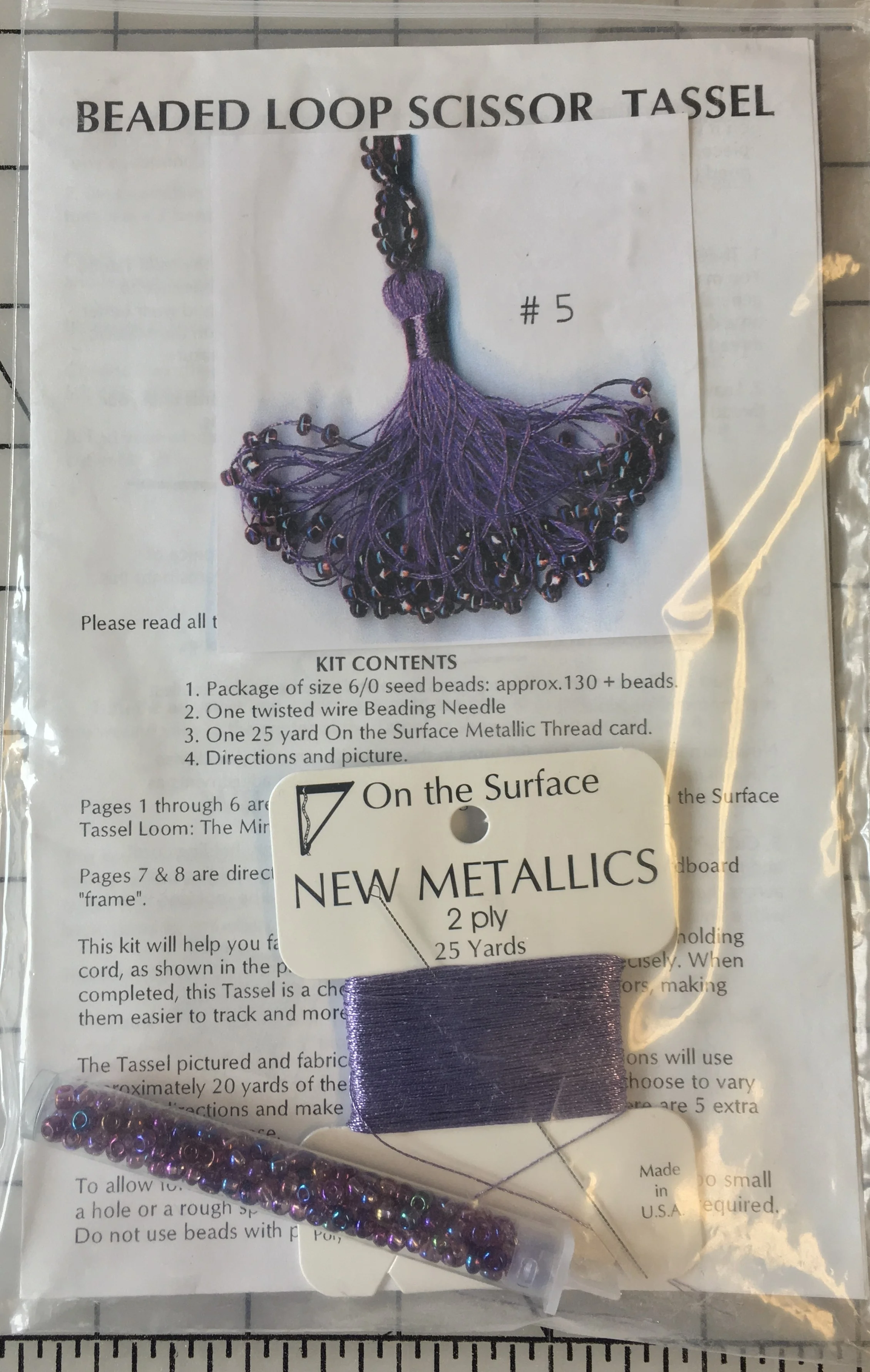 Beaded Loop  Scissor Tassel  Kit-Amethyst