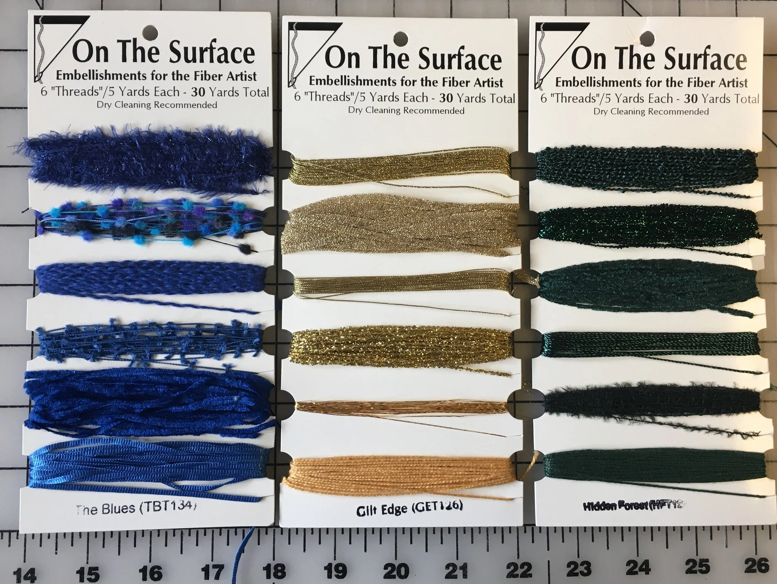 Fibers 1-6 Threads, 5 Yards Each