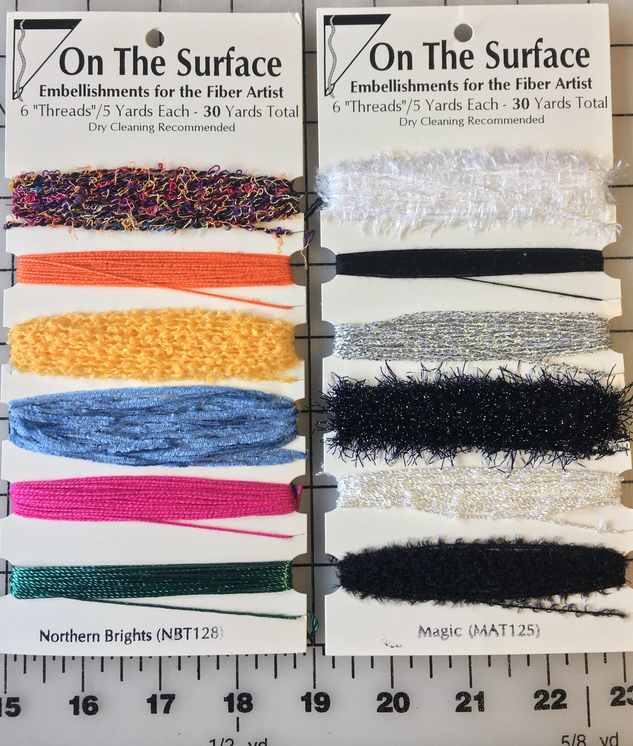 Fibers 2-6 Threads, 5 Yards Each
