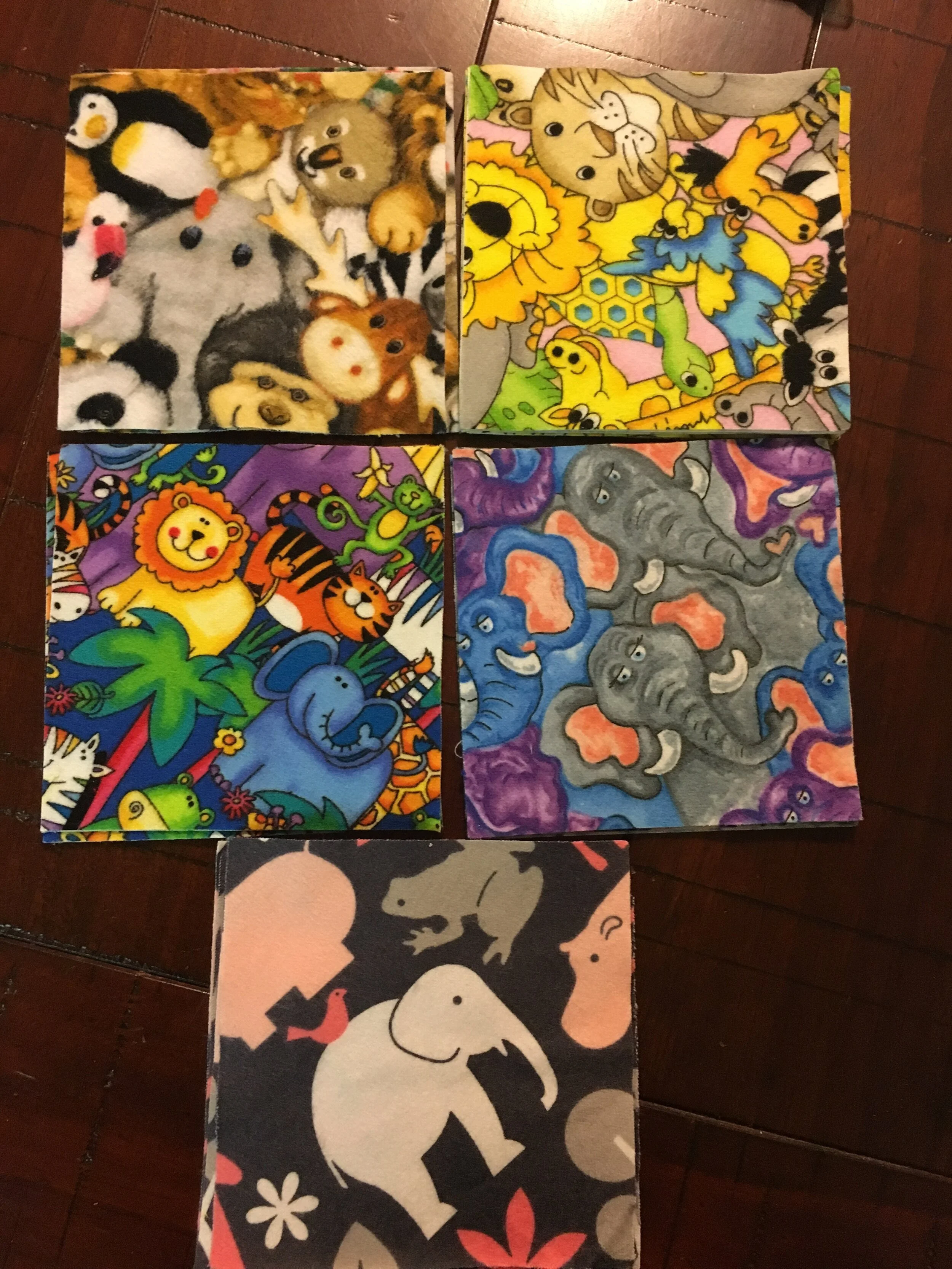 4 1/2" Squares - Flannel 21+ Jungle Prints