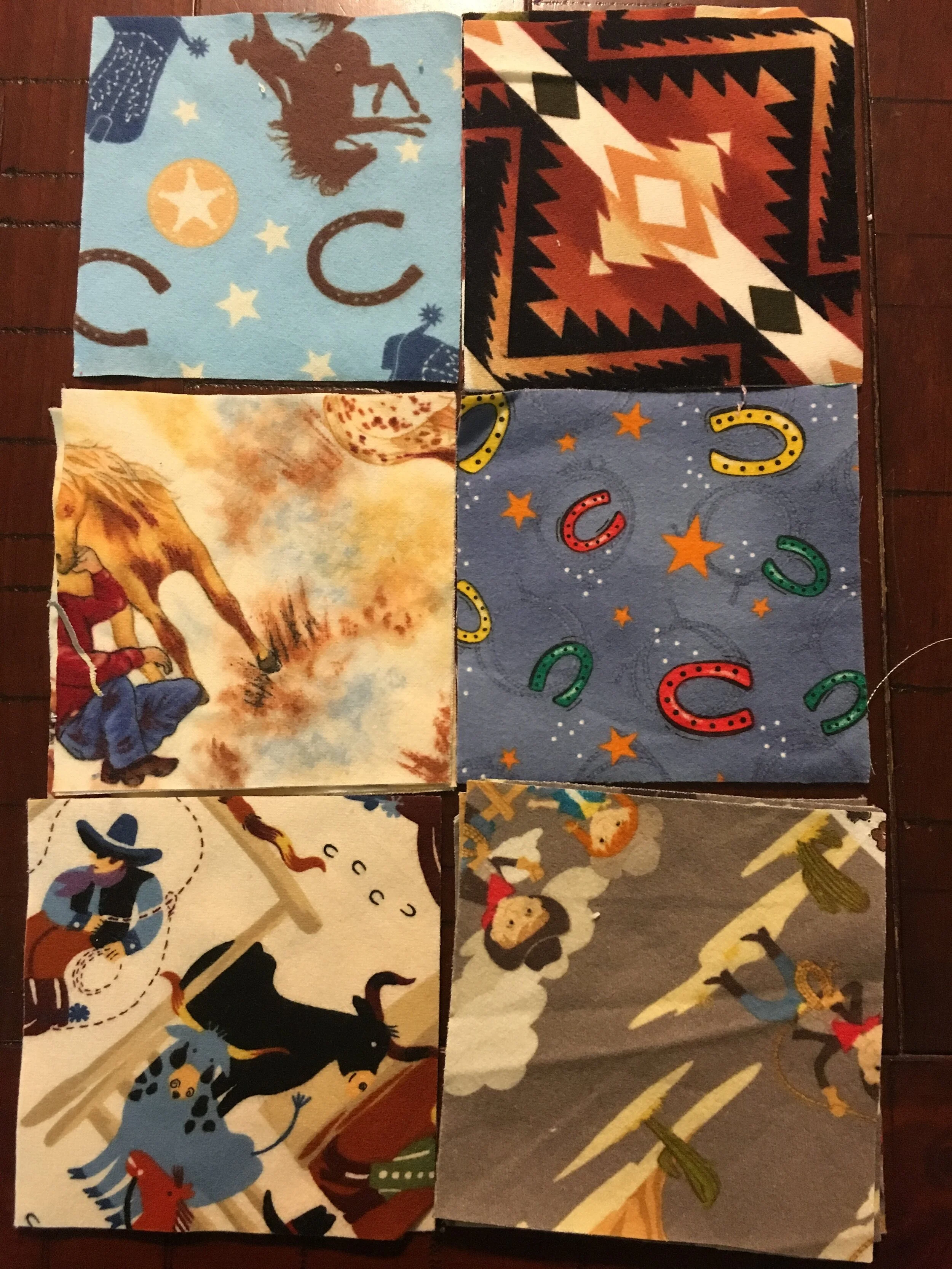 4 1/2" Flannel Squares - 21+ Western Theme