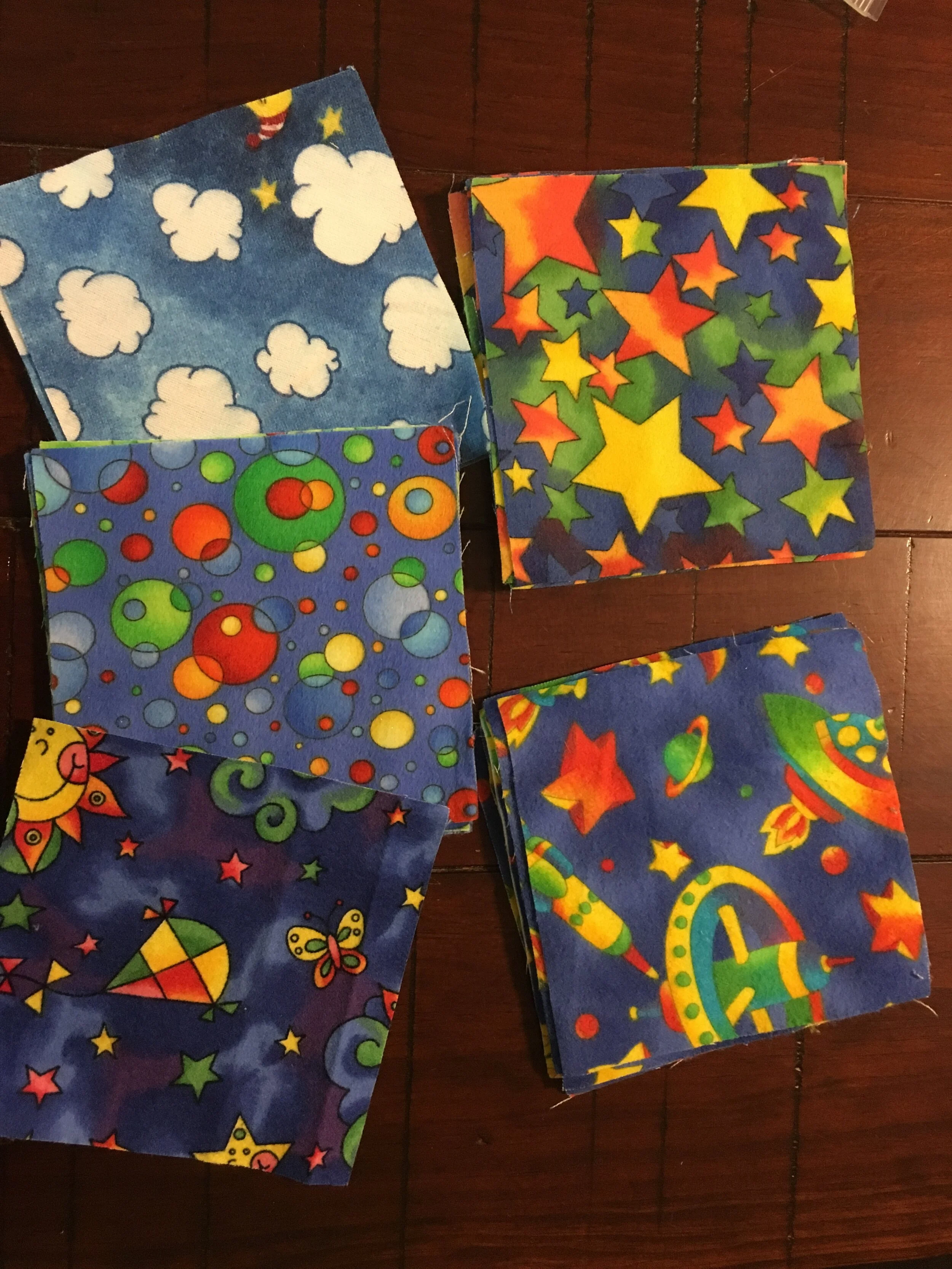 4 1/2" Flannel Squares - 21+ Space