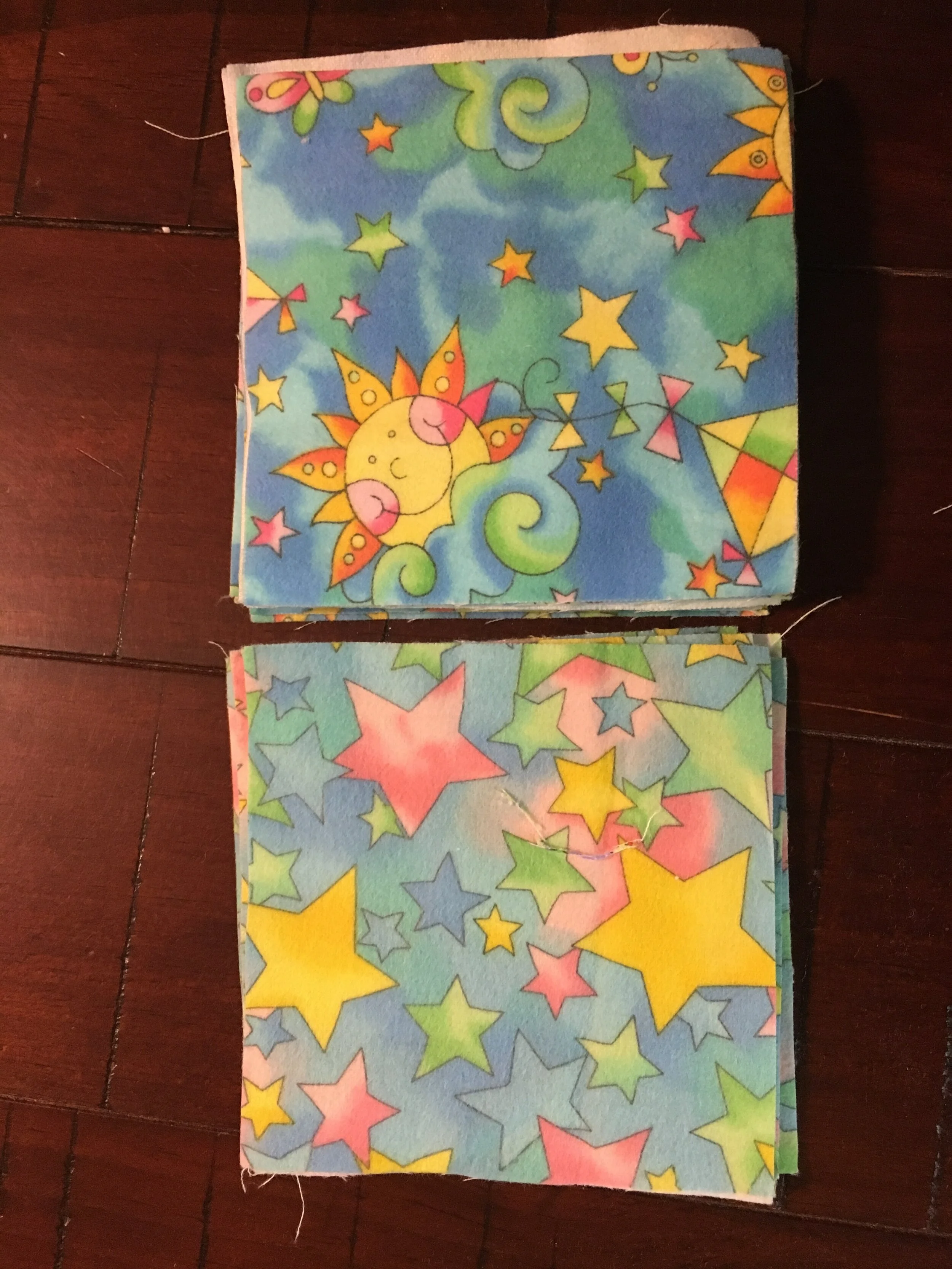 4 1/2" Flannel Squares - 21+ Sun and Stars