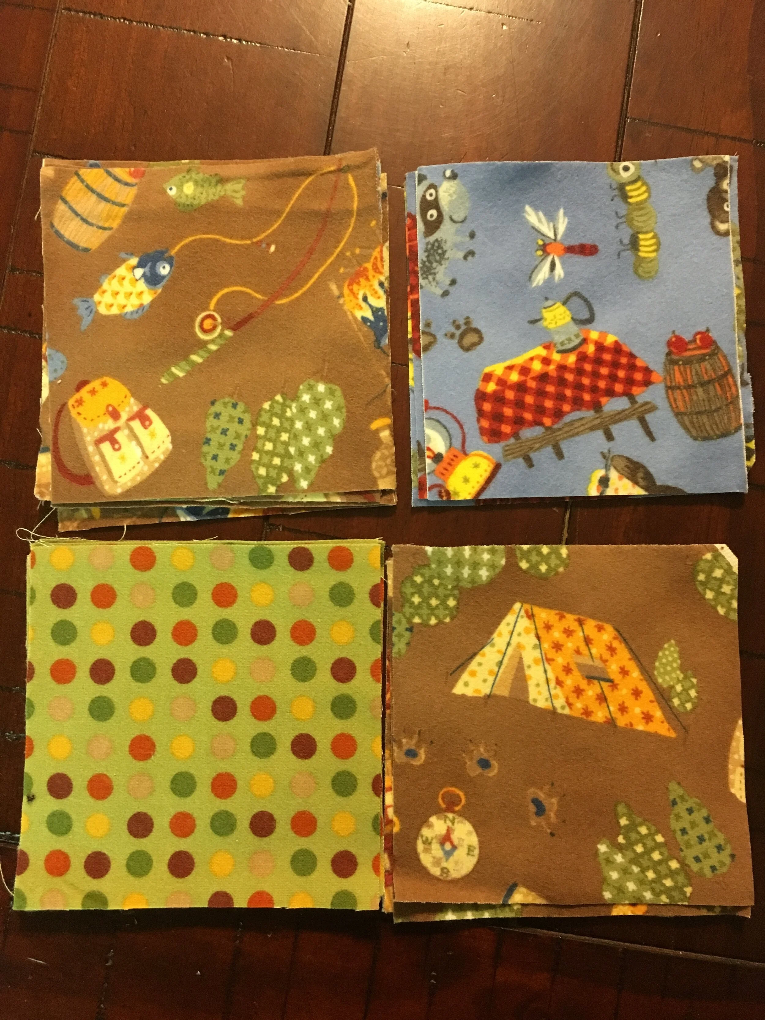 4 1/2" Flannel Squares - 21+ Camping