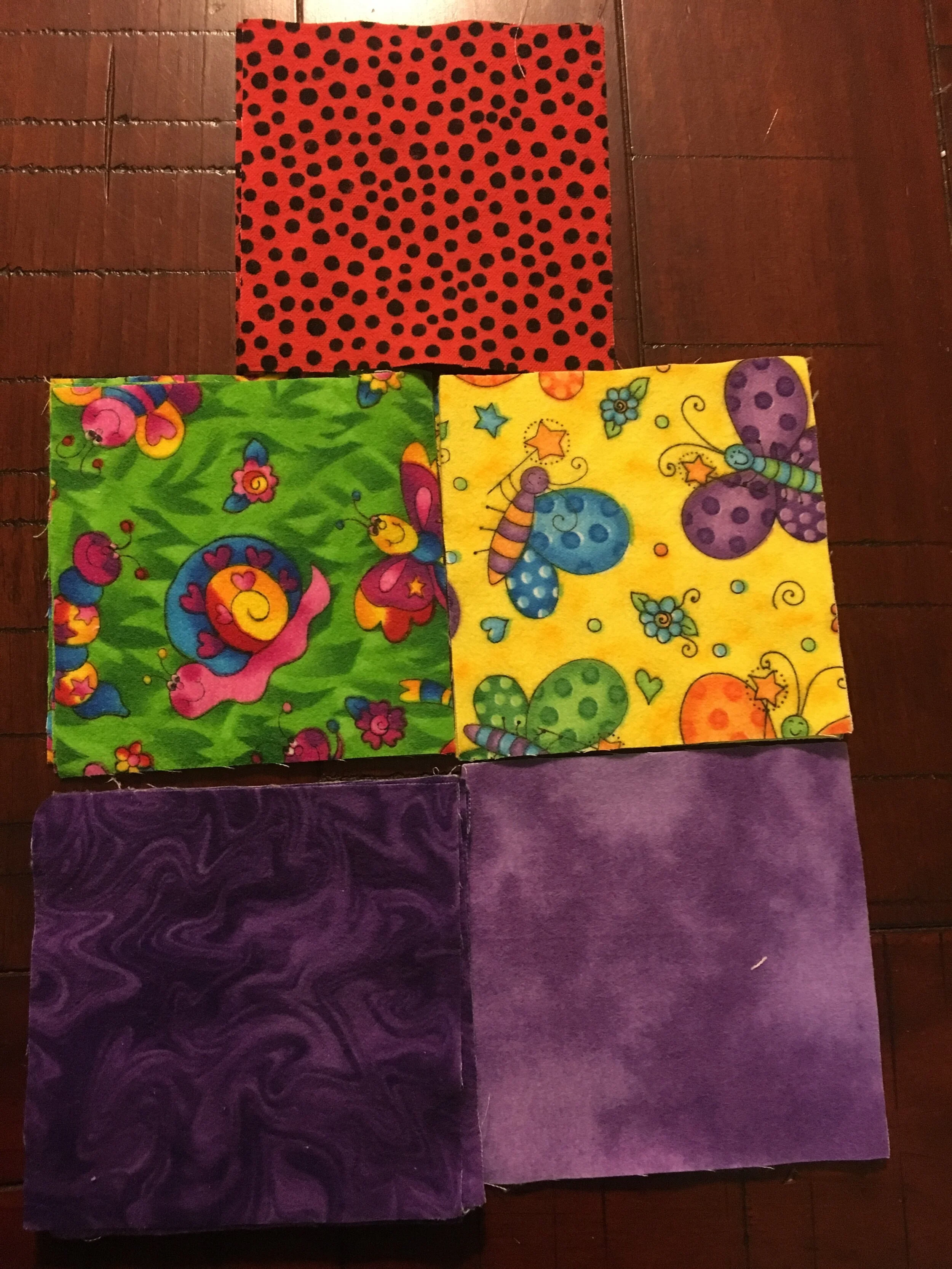 4 1/2" Flannel Squares - 21+ Insects 3