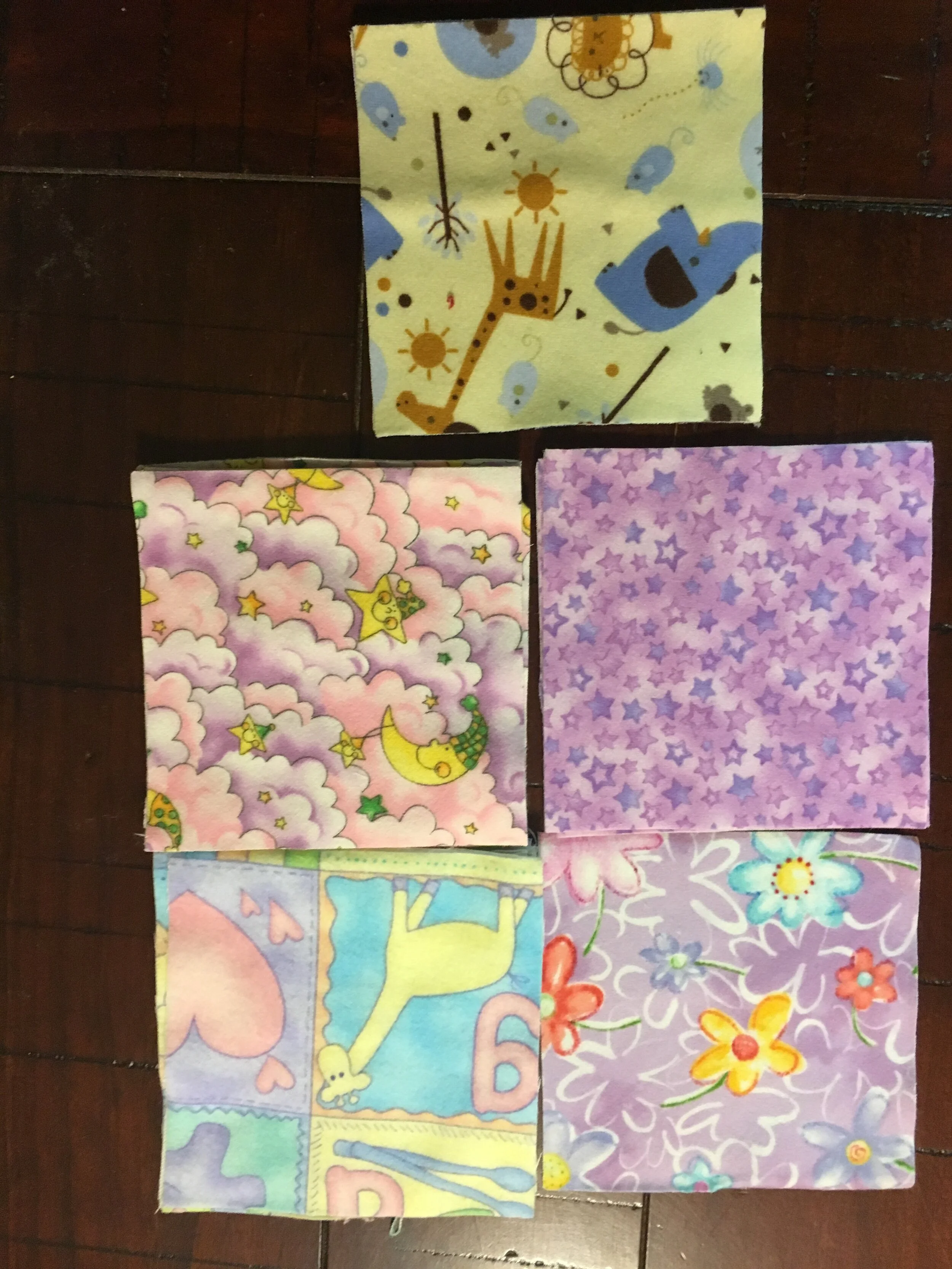 4 1/2" Flannel Squares 21+ Baby Assorted A