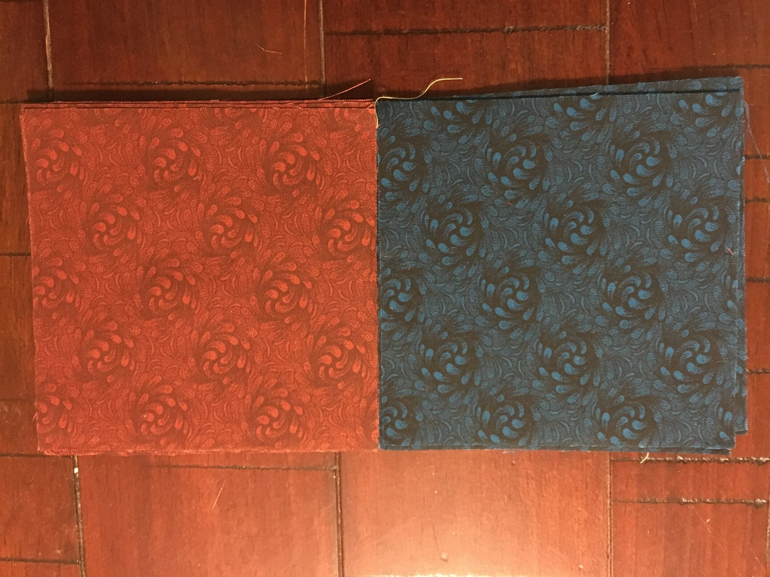 5" Squares - 12 of each print Brown/Blue