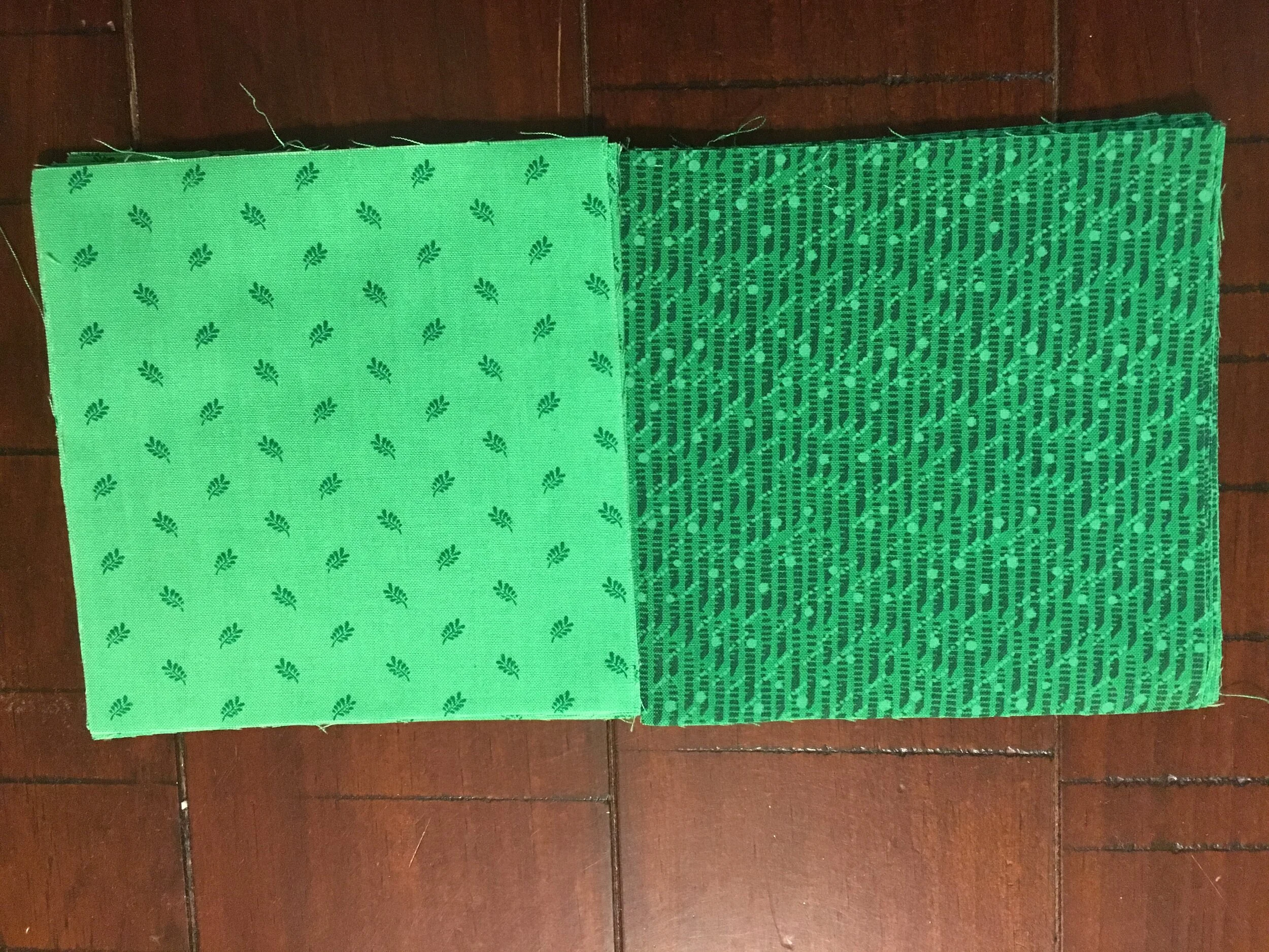 5" Squares - 12 of each print  Green