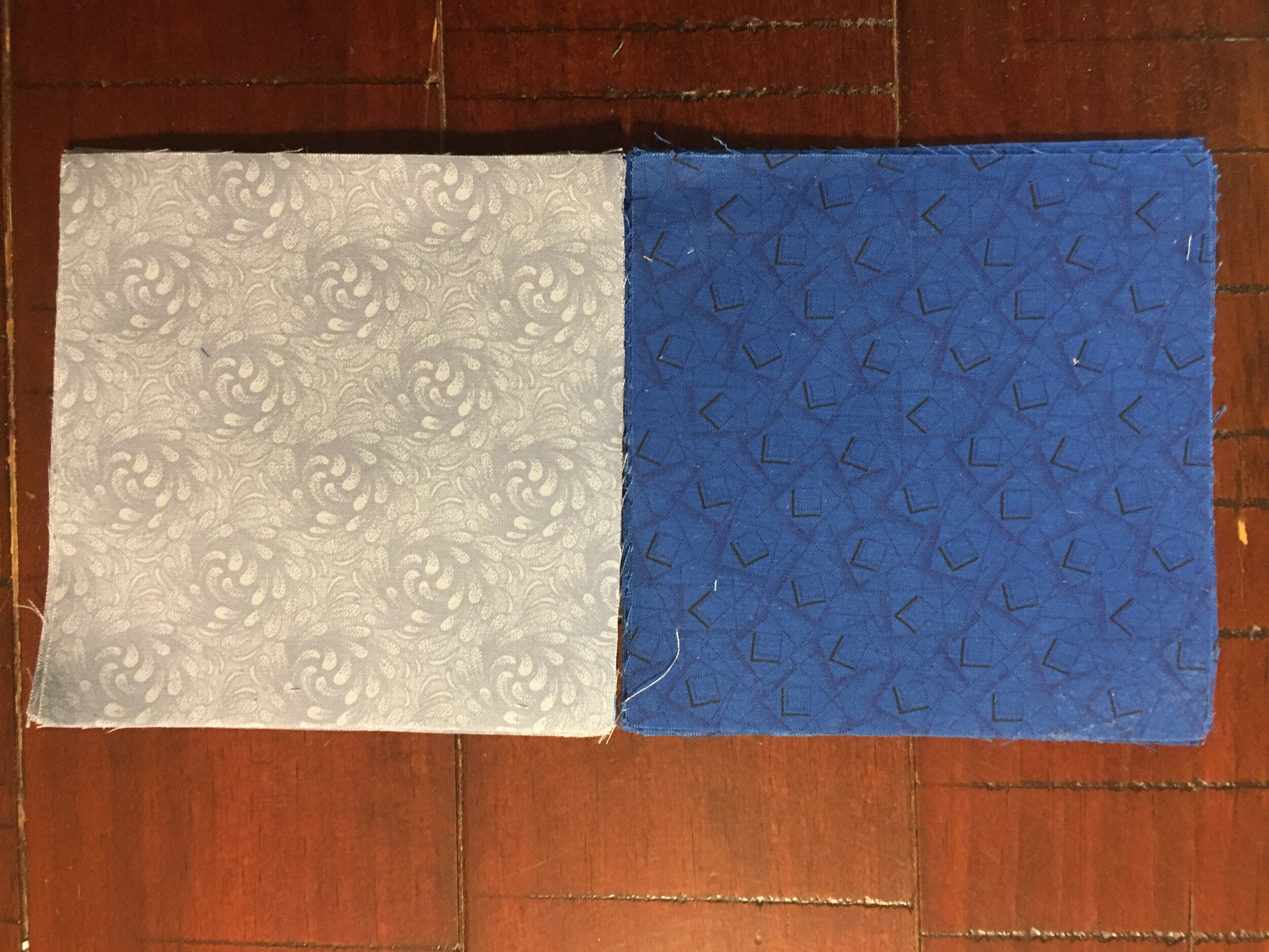 5" Squares - 12 each print - Blue