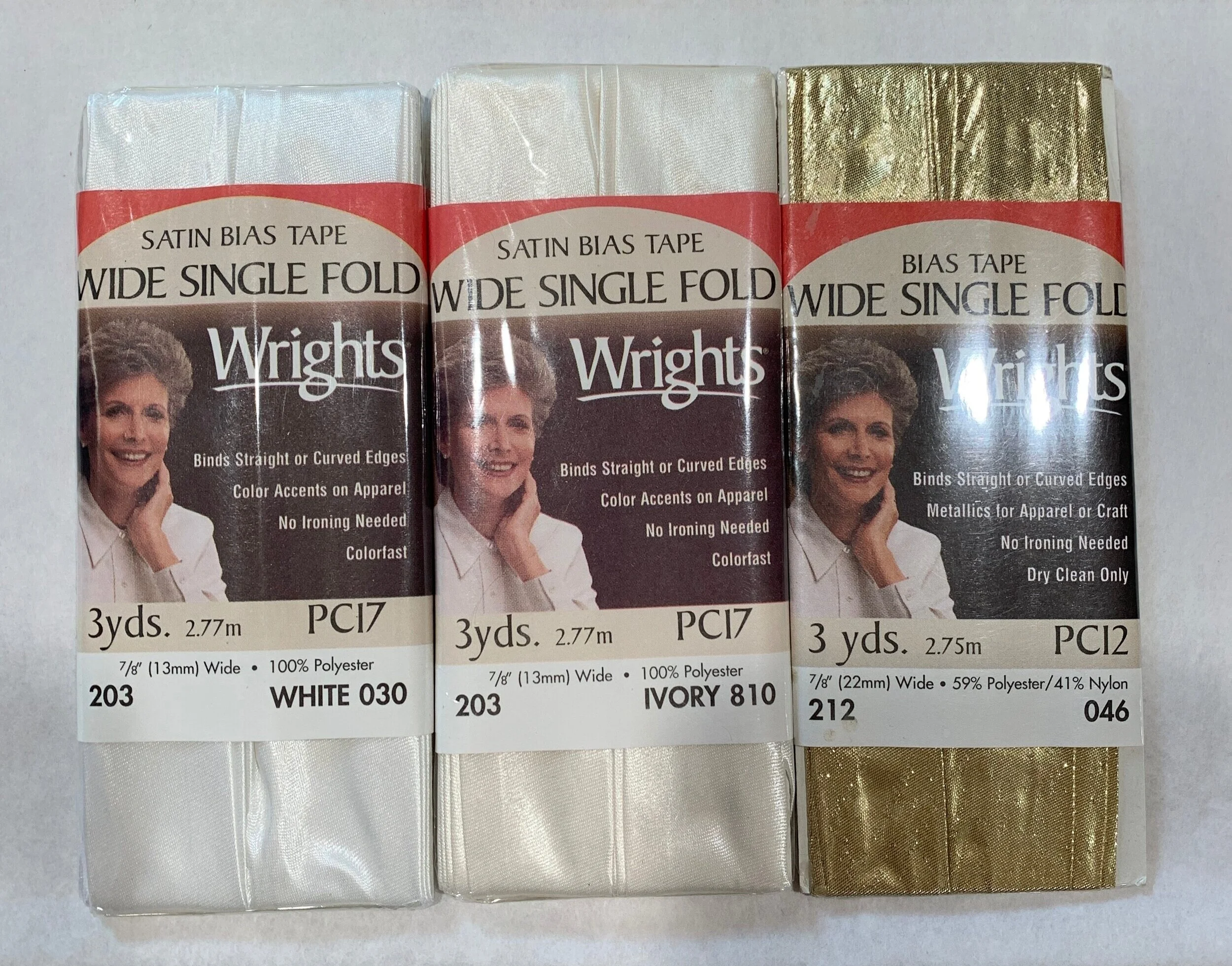 Satin and Metallic Wide Bias Tape