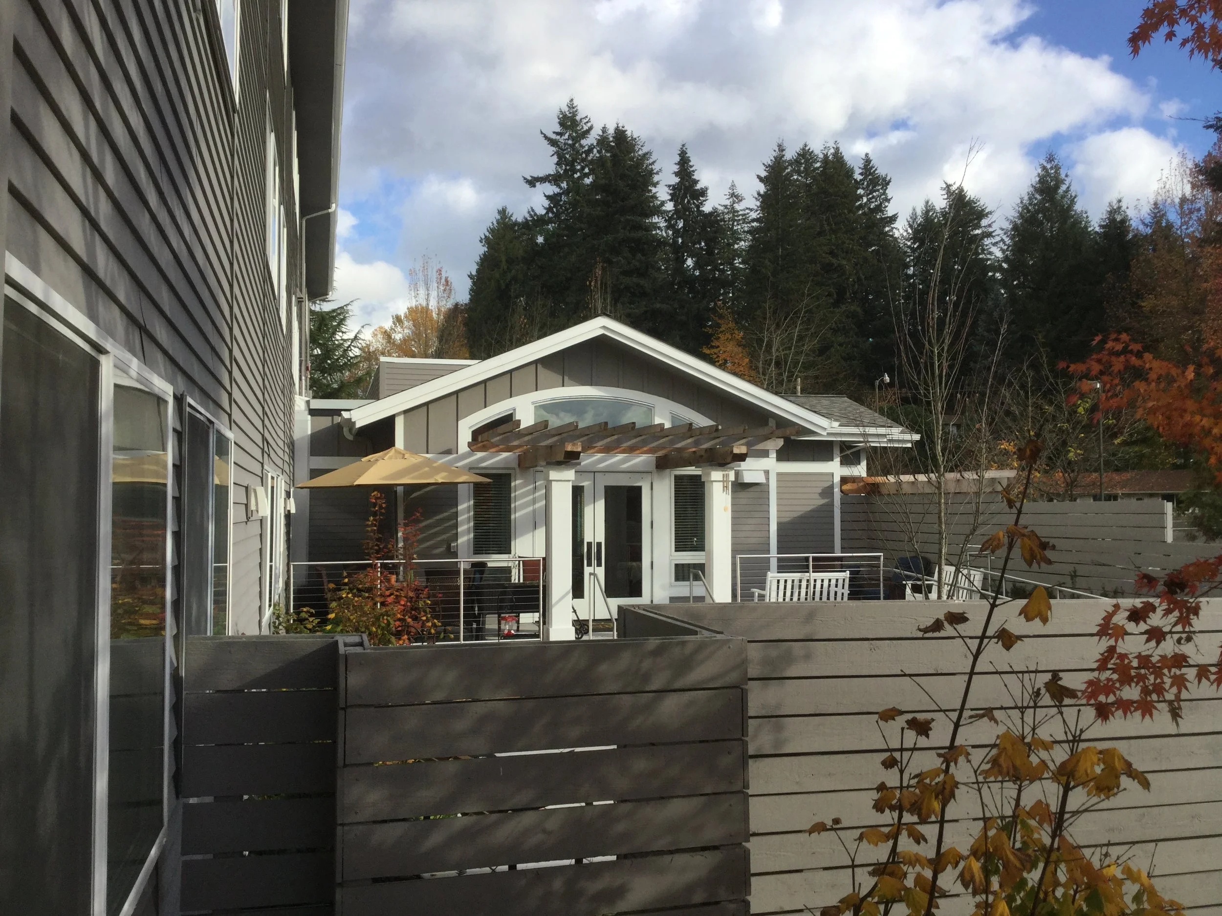 Conservatory from outside garden privacy fence