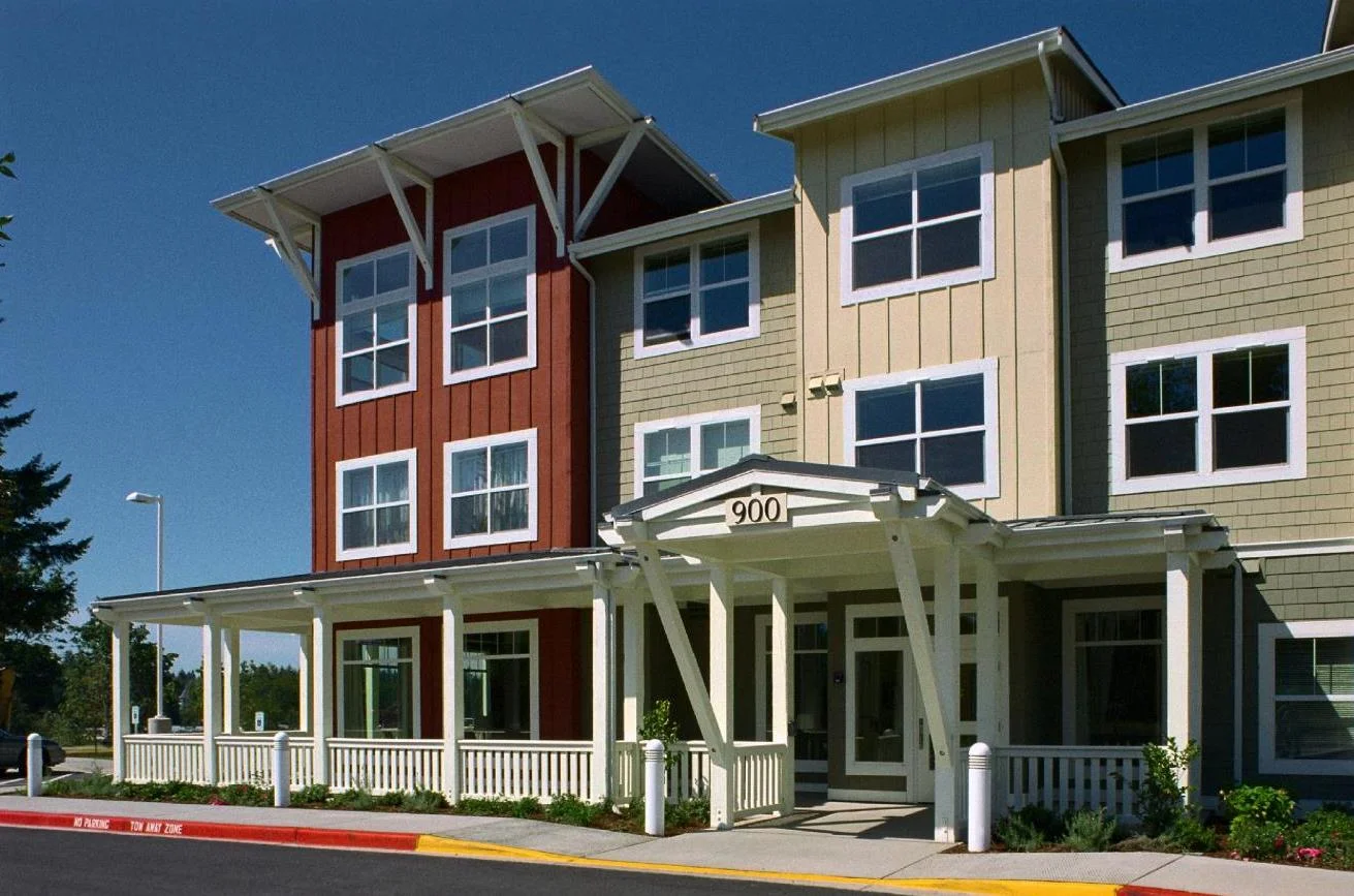 View of accessible entry drop off.