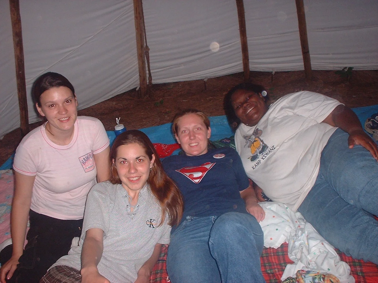 Cherry, Sonya, Strawberry, & Rabbit- in spider infested tent.JPG