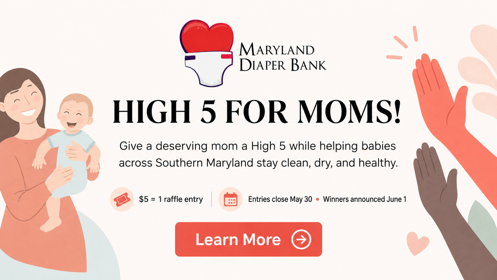 High Five for moms fundraiser - Maryland Diaper Bank