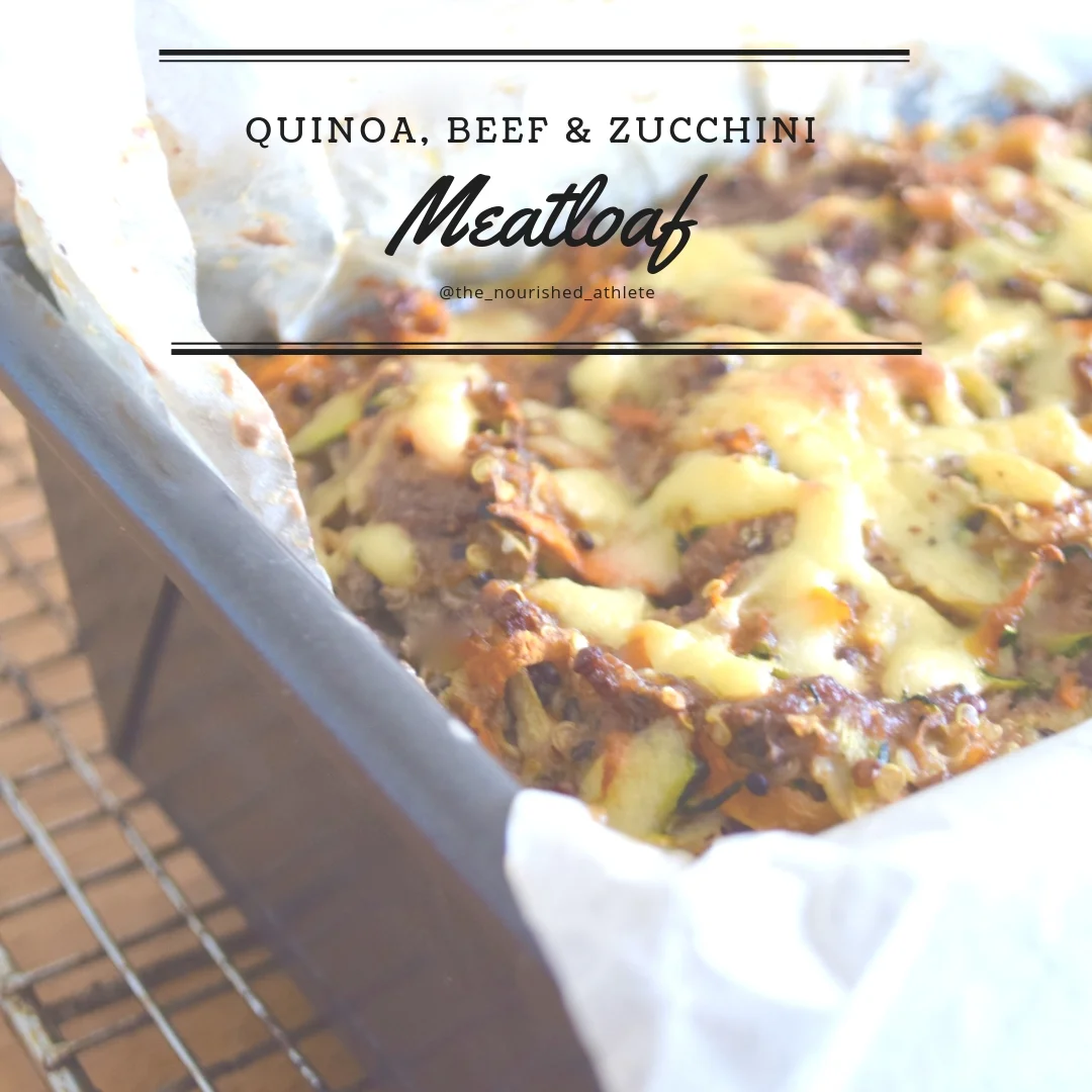 Quinoa, beef and zucchini meatloaf. 