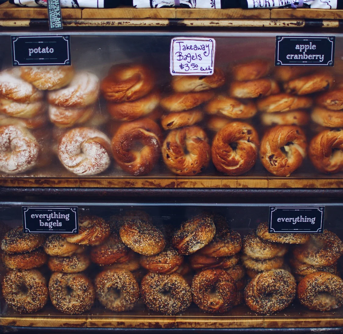 Bury me standing bagels in Hobart.
